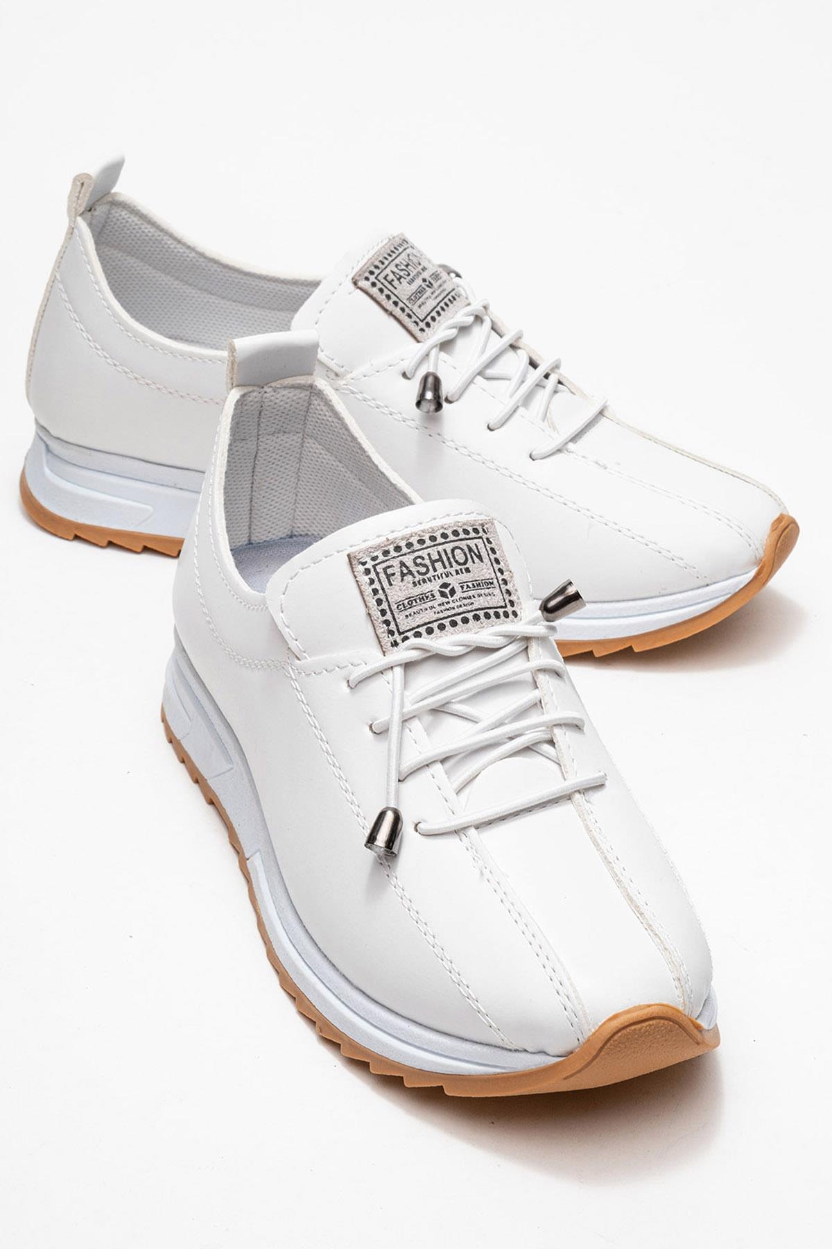 Yumuşak Tabanlı Kadın Ayakkabı BEYAZ CİLT - Görsel 2
