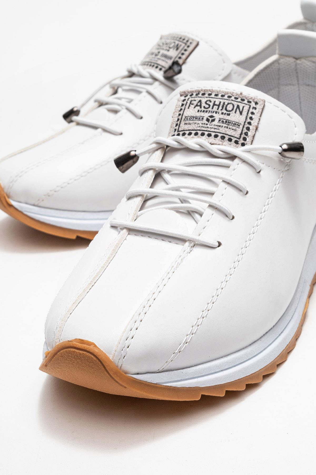 Yumuşak Tabanlı Kadın Ayakkabı BEYAZ CİLT - Görsel 4