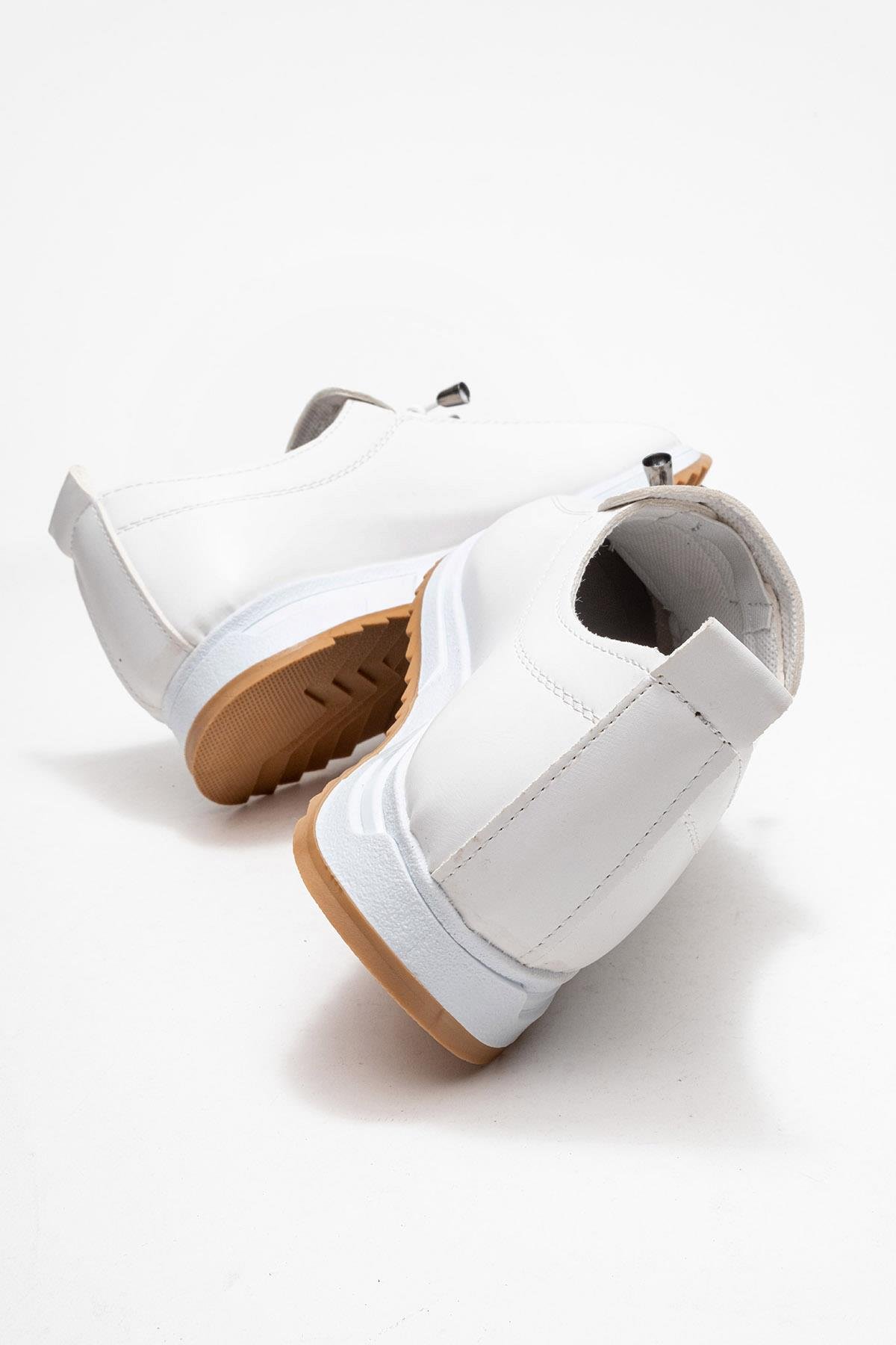 Yumuşak Tabanlı Kadın Ayakkabı BEYAZ CİLT - Görsel 5