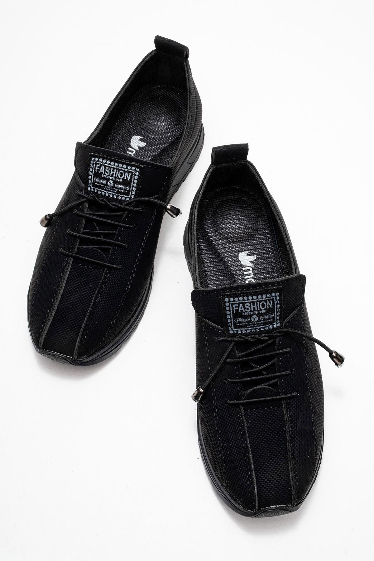 Yumuşak Tabanlı Kadın Ayakkabı SİYAH KOT SİYAH - Görsel 8