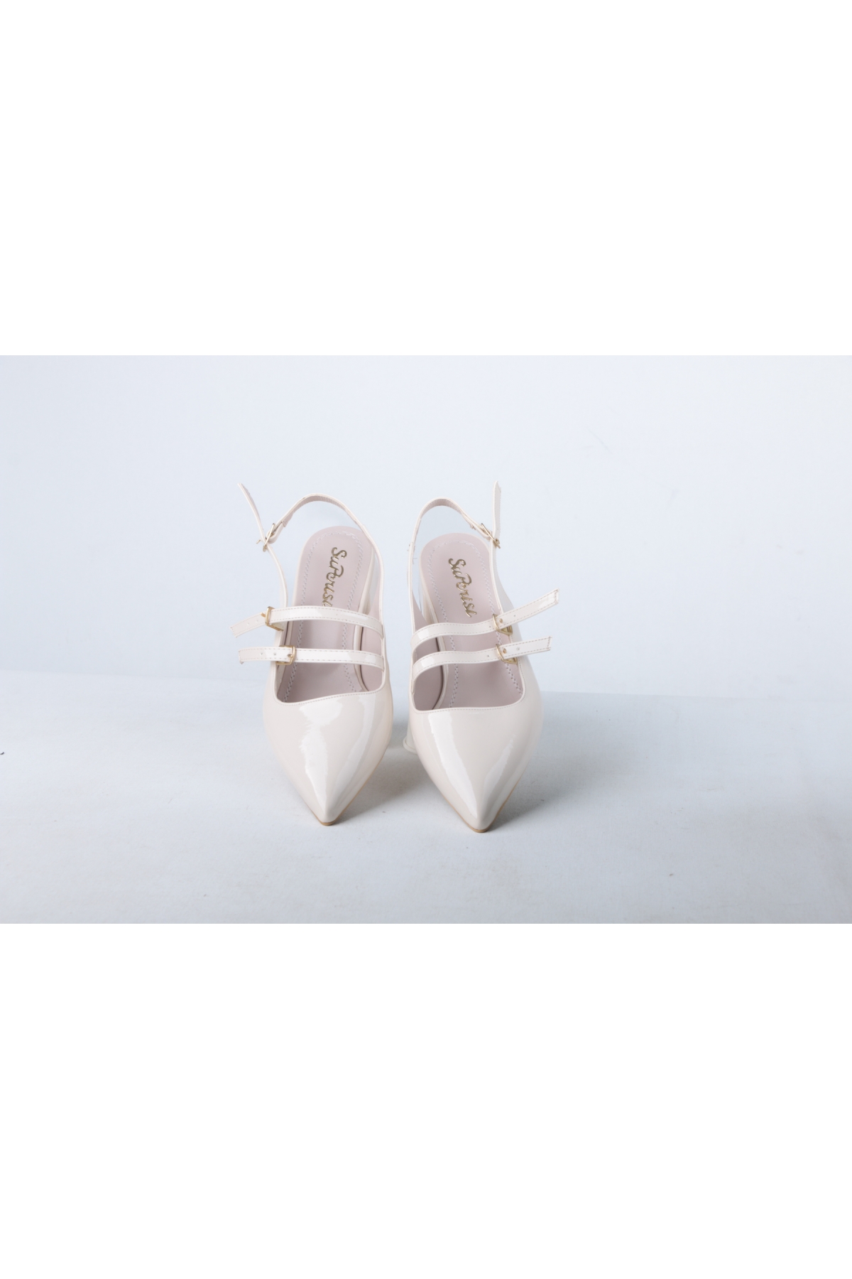 S.p 4 Cm Arka Açık Sivri Burun Rugan Kadın Ayakkabı - Görsel 4