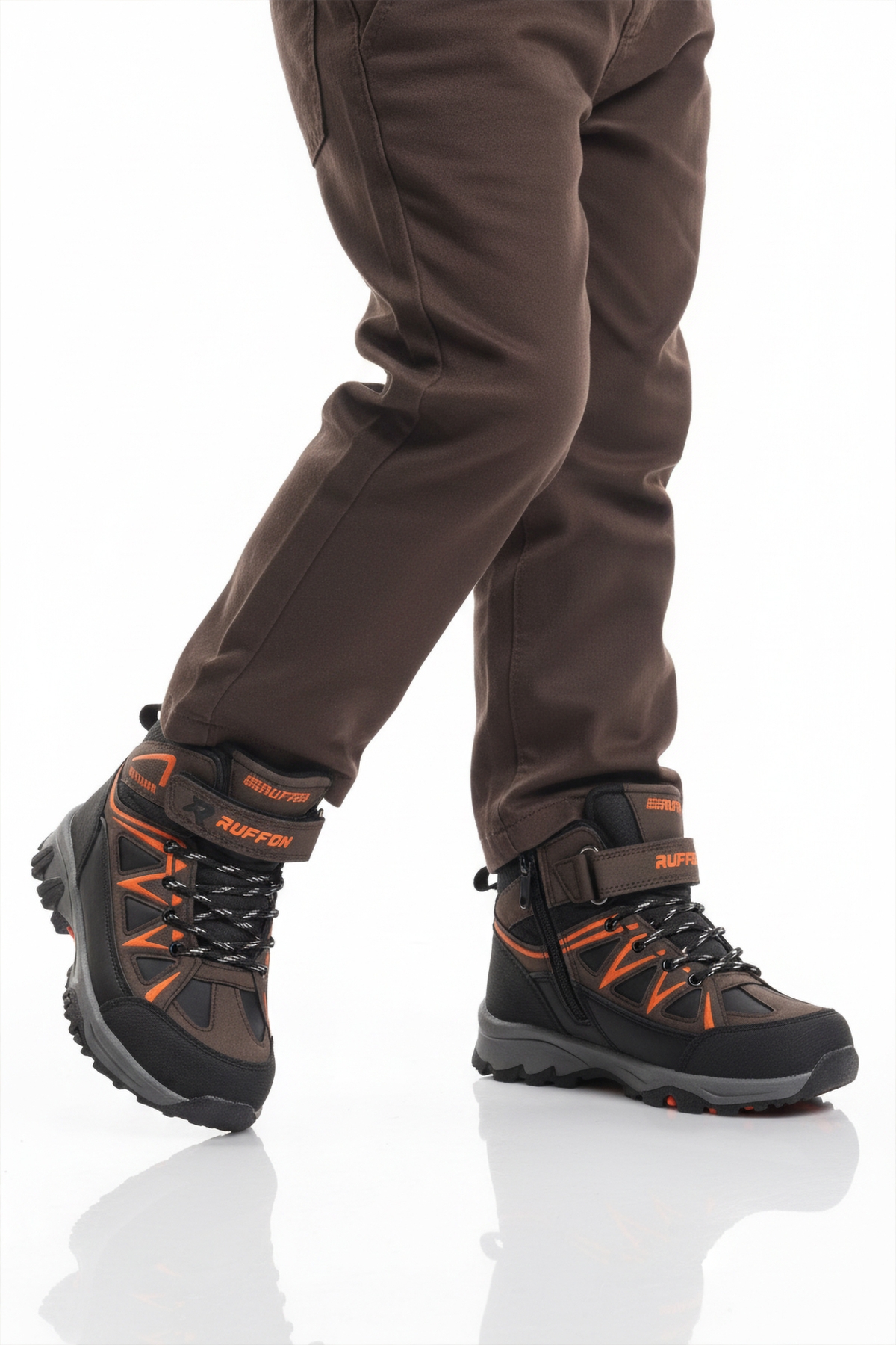 Kahve Turuncu Polarlı Kaymaz Erkek Çocuk Outdoor Bot 2301 F - Görsel 2