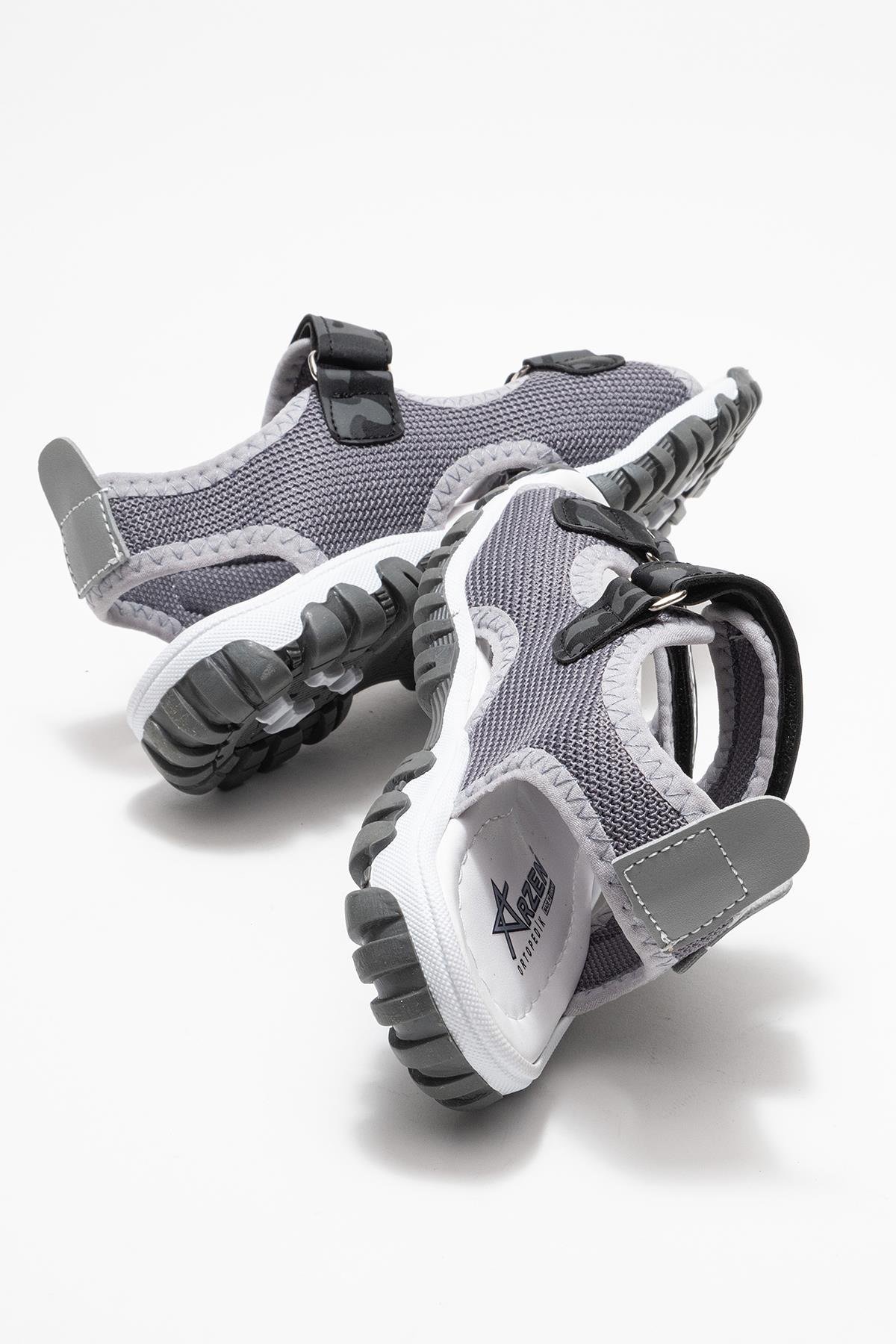 Çocuk Cırtlı Spor Sandalet FÜME KAMUFLAJ - Görsel 5