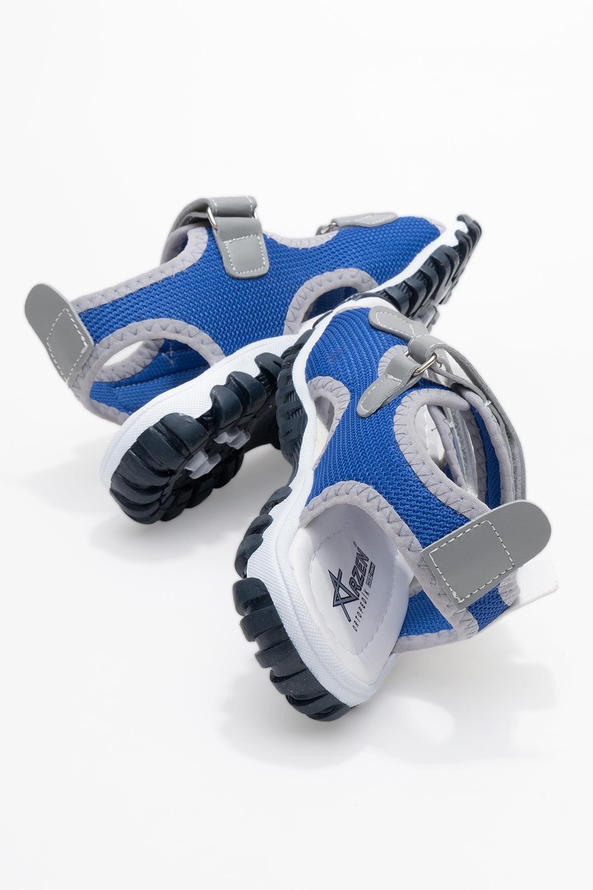 Çocuk Cırtlı Spor Sandalet FÜME BEJ SAX - Görsel 5