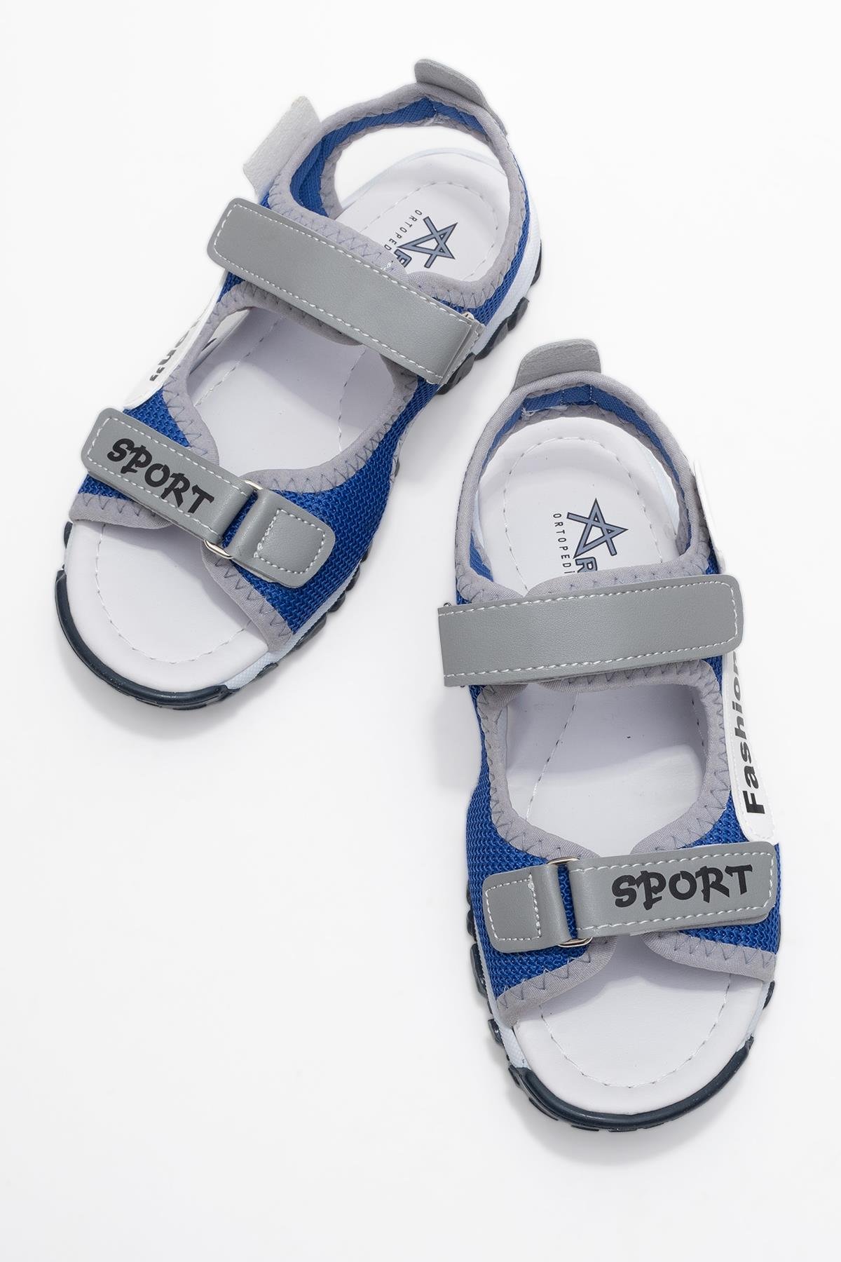 Çocuk Cırtlı Spor Sandalet FÜME BEJ SAX - Görsel 6