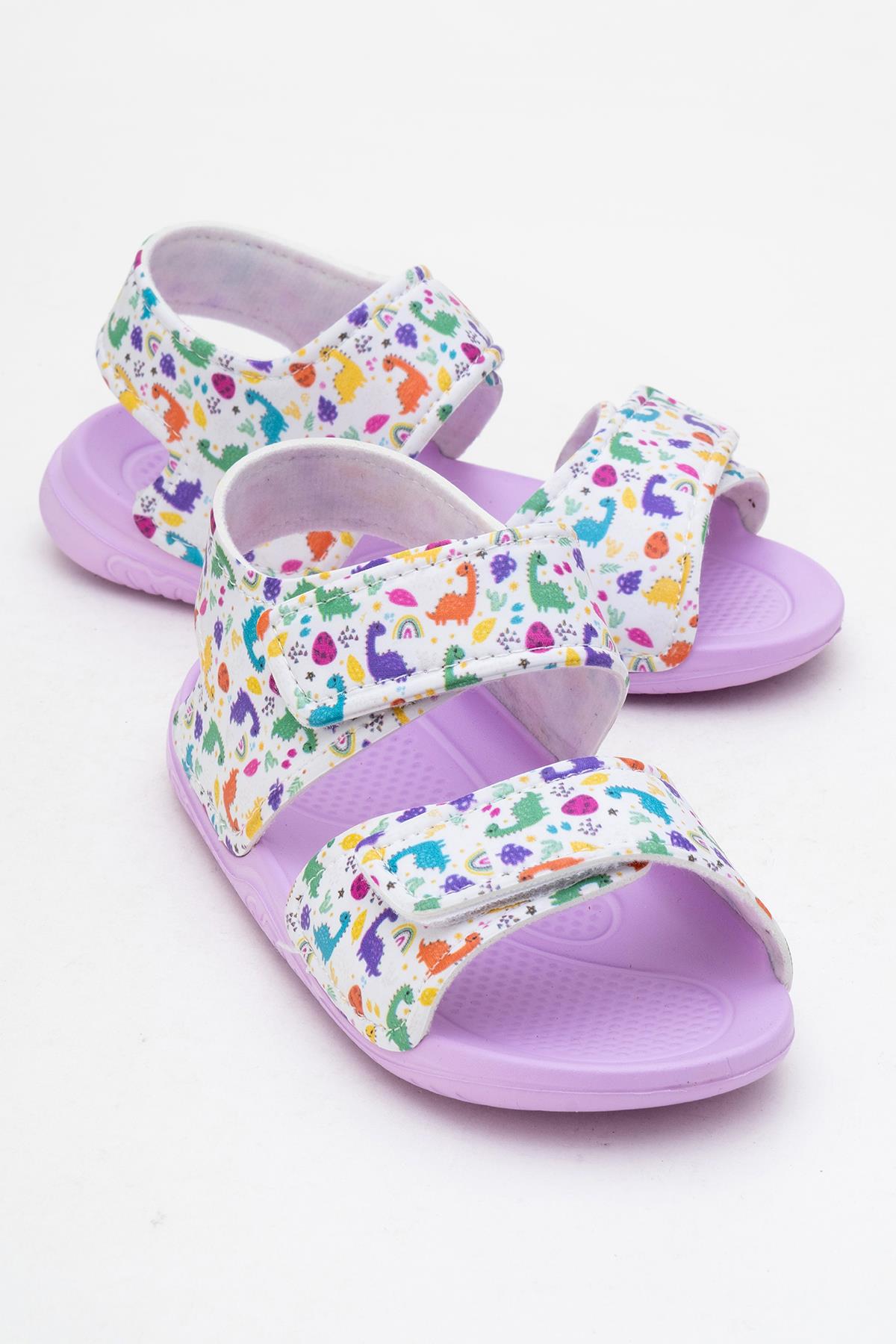 Çocuk Sandalet Çift Cırtlı LİLA - Görsel 2