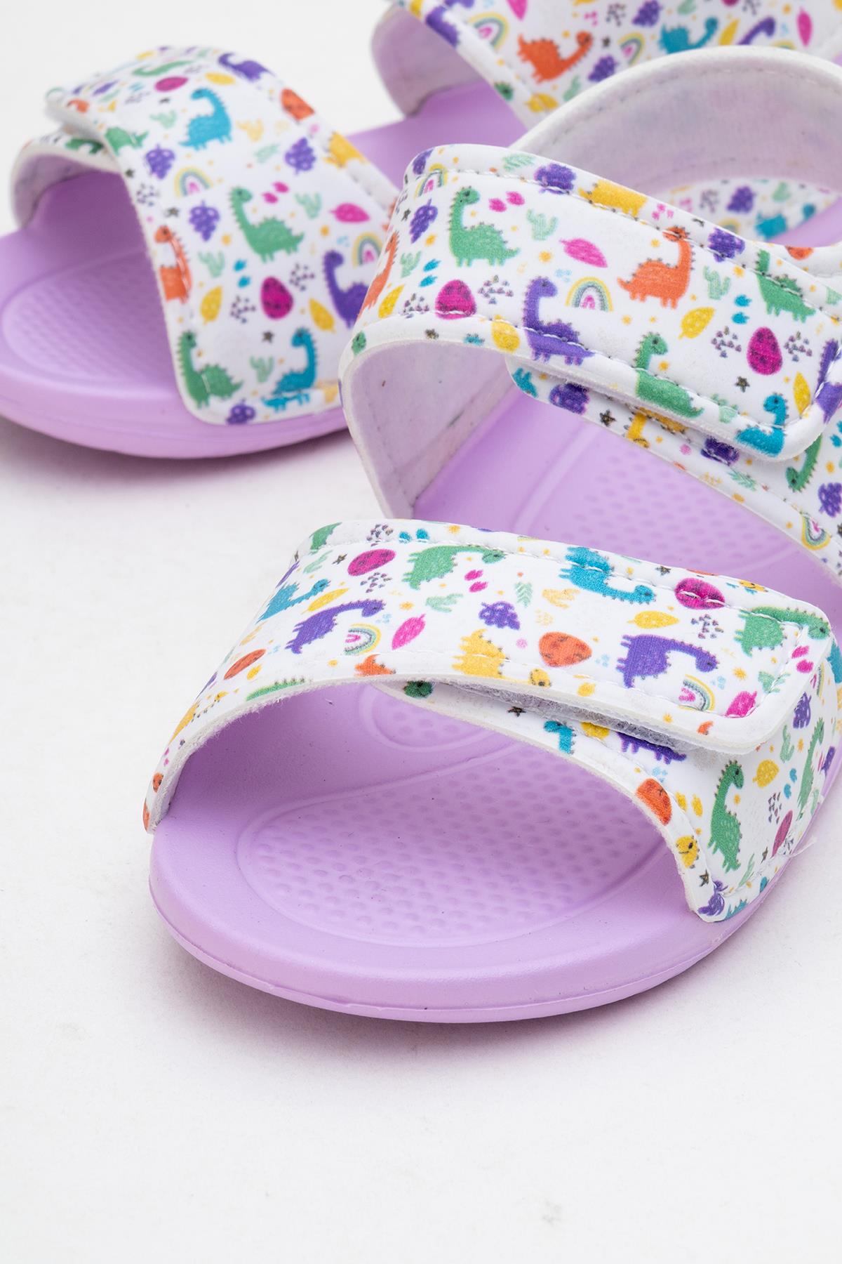 Çocuk Sandalet Çift Cırtlı LİLA - Görsel 4