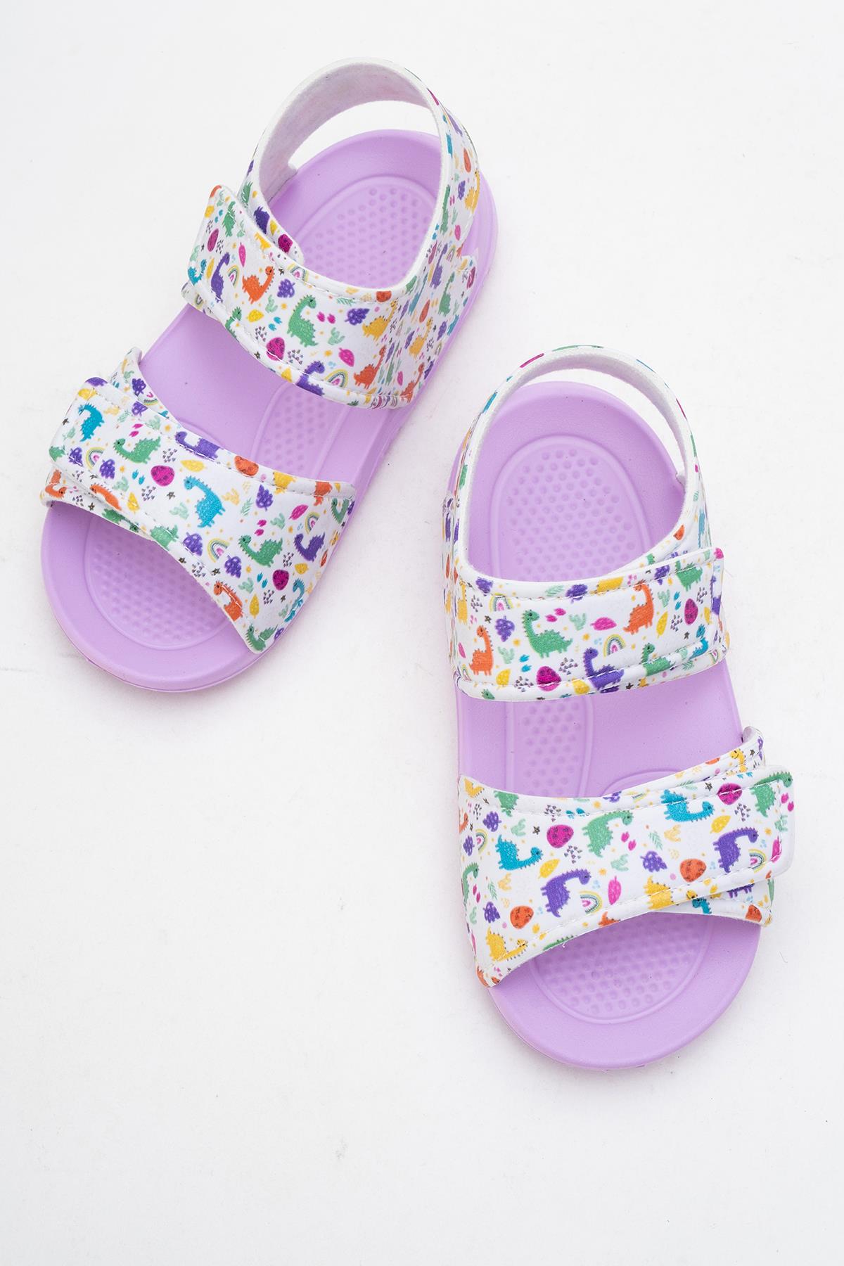 Çocuk Sandalet Çift Cırtlı LİLA - Görsel 6