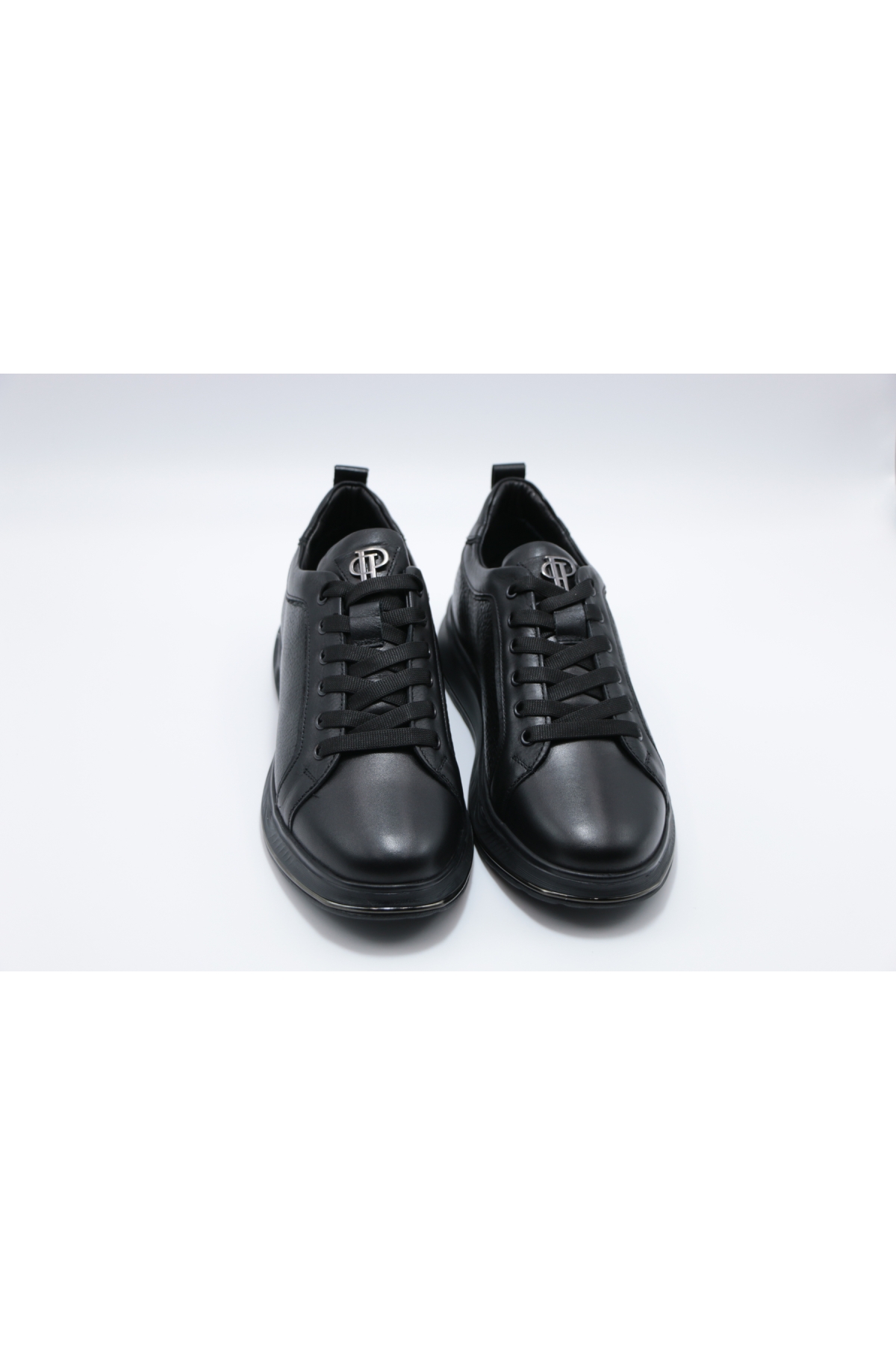M066-1 Siyah Hakiki Deri Erkek Günlük Ayakkabı - Görsel 5