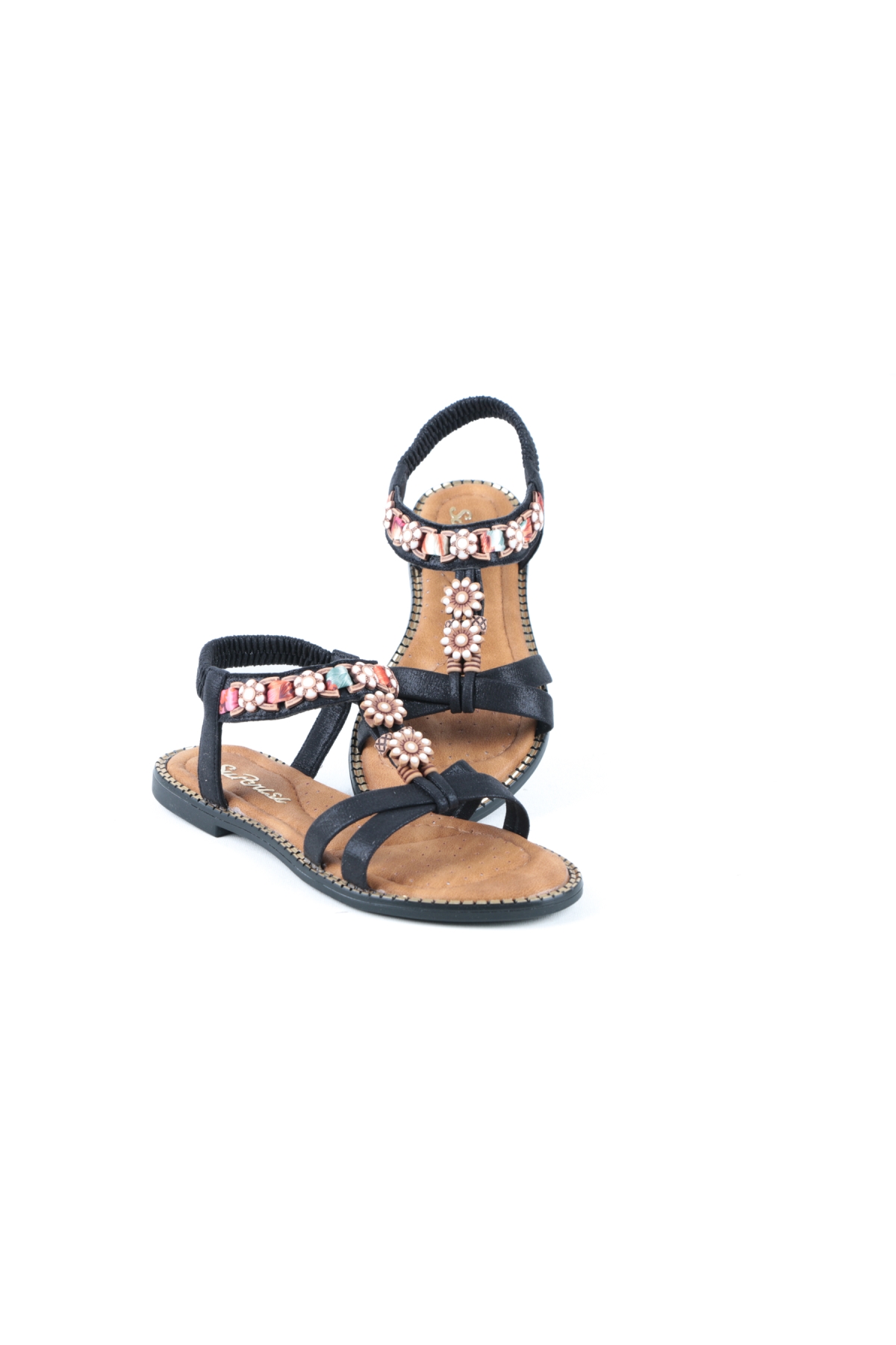 254 Siyah Ortopedik Taban Bayan Sandalet Ayakkabı - Görsel 2