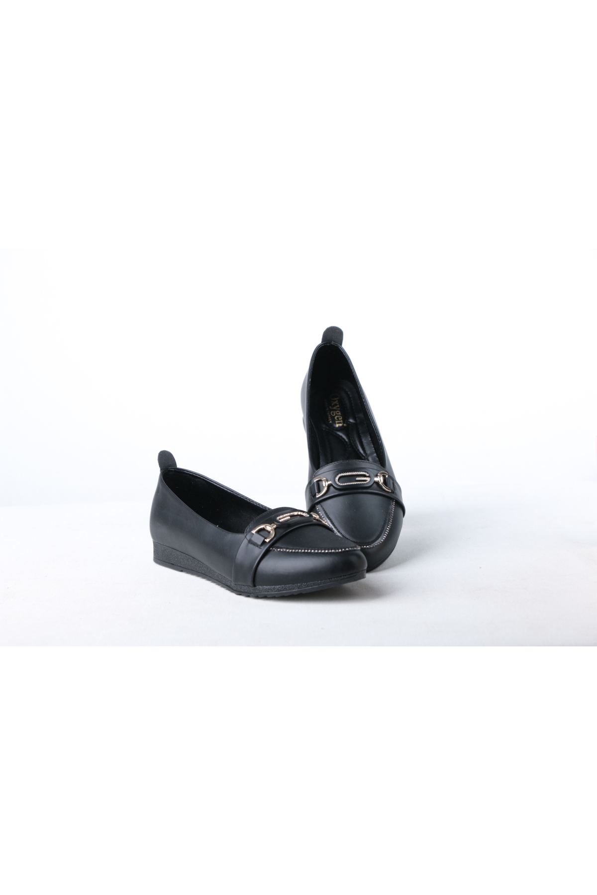 Siyah G Toka Taşlı Kadın Babet Ayakkabı - Görsel 2