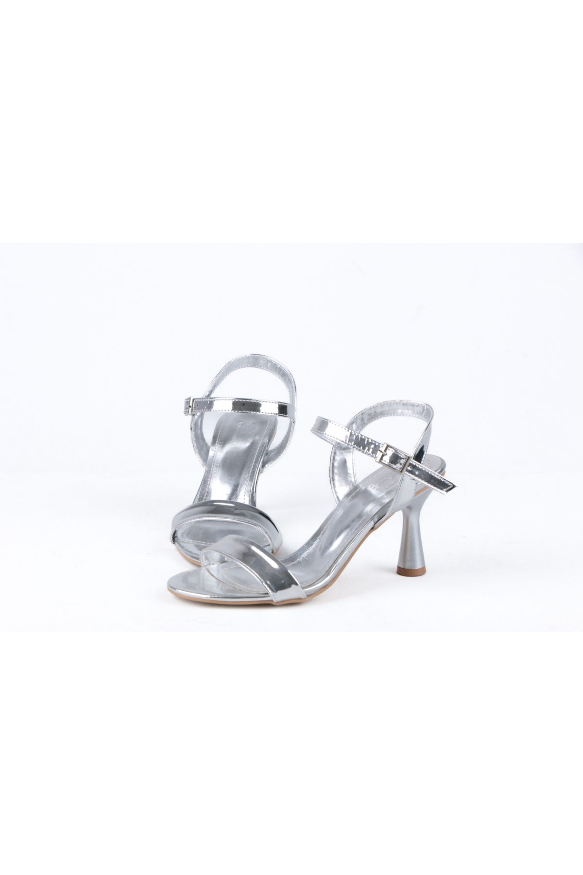 Cc 7 Cm Gümüş Ayna Tek Bant Bayan Ayakkabı - Görsel 7