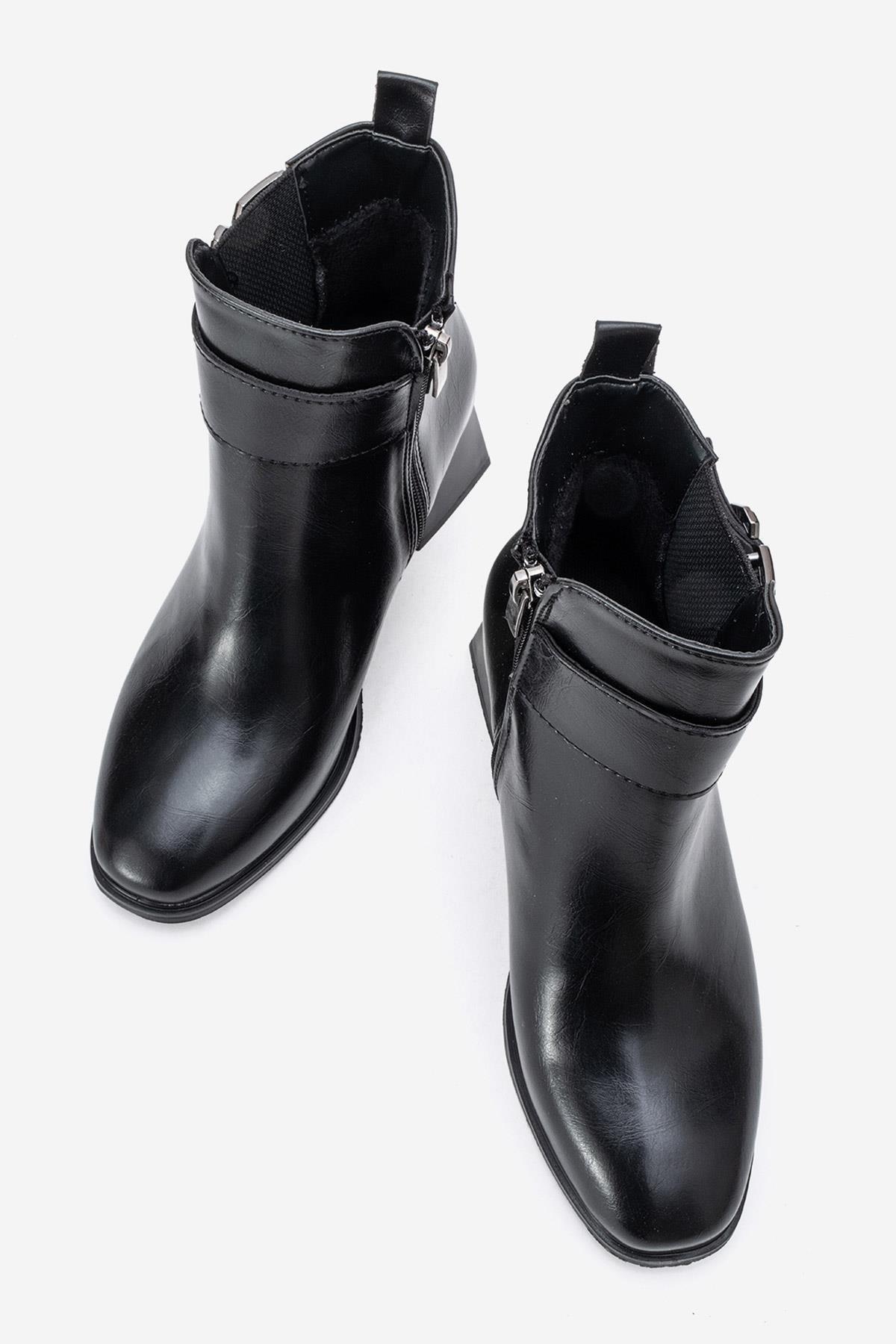 Sade Streçli Topuklu Bot SİYAH CİLT - Görsel 6