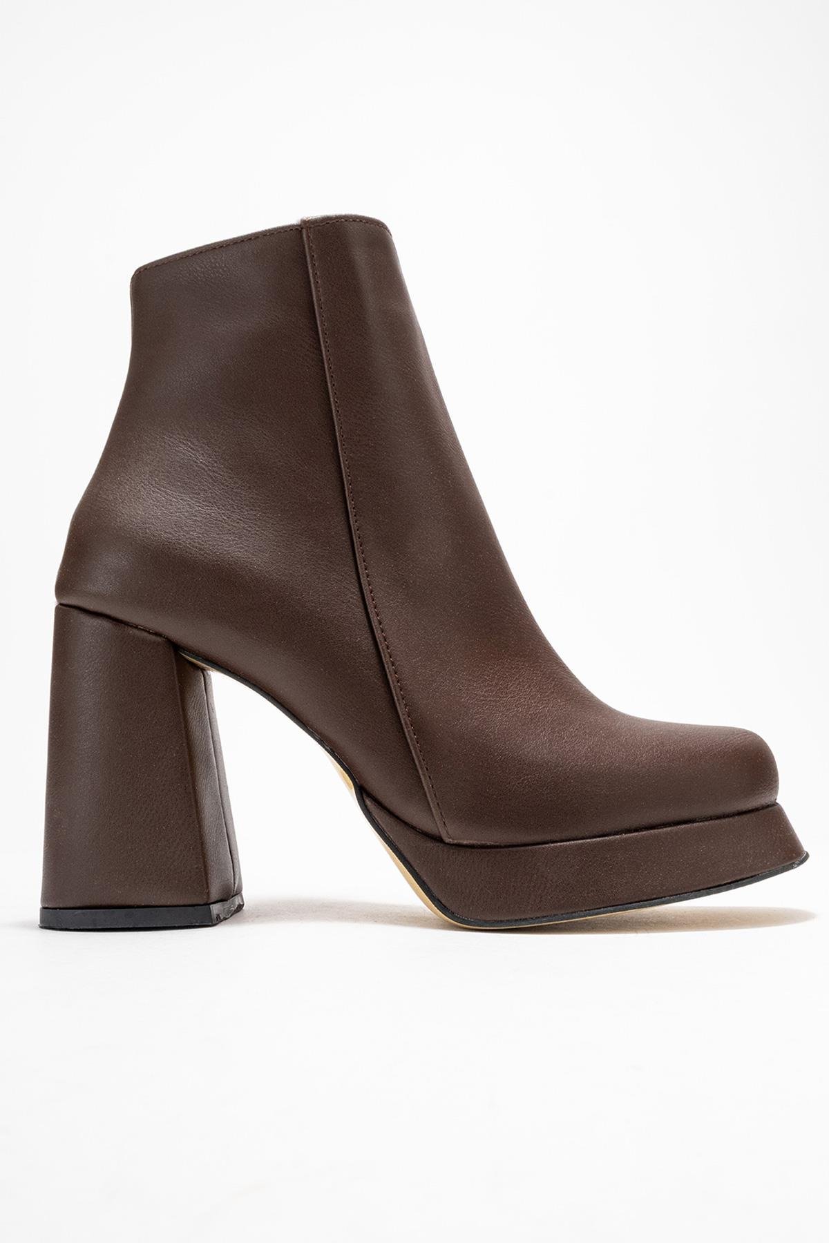 Kadın Platform Taban Bot KAHVE CİLT - Görsel 3