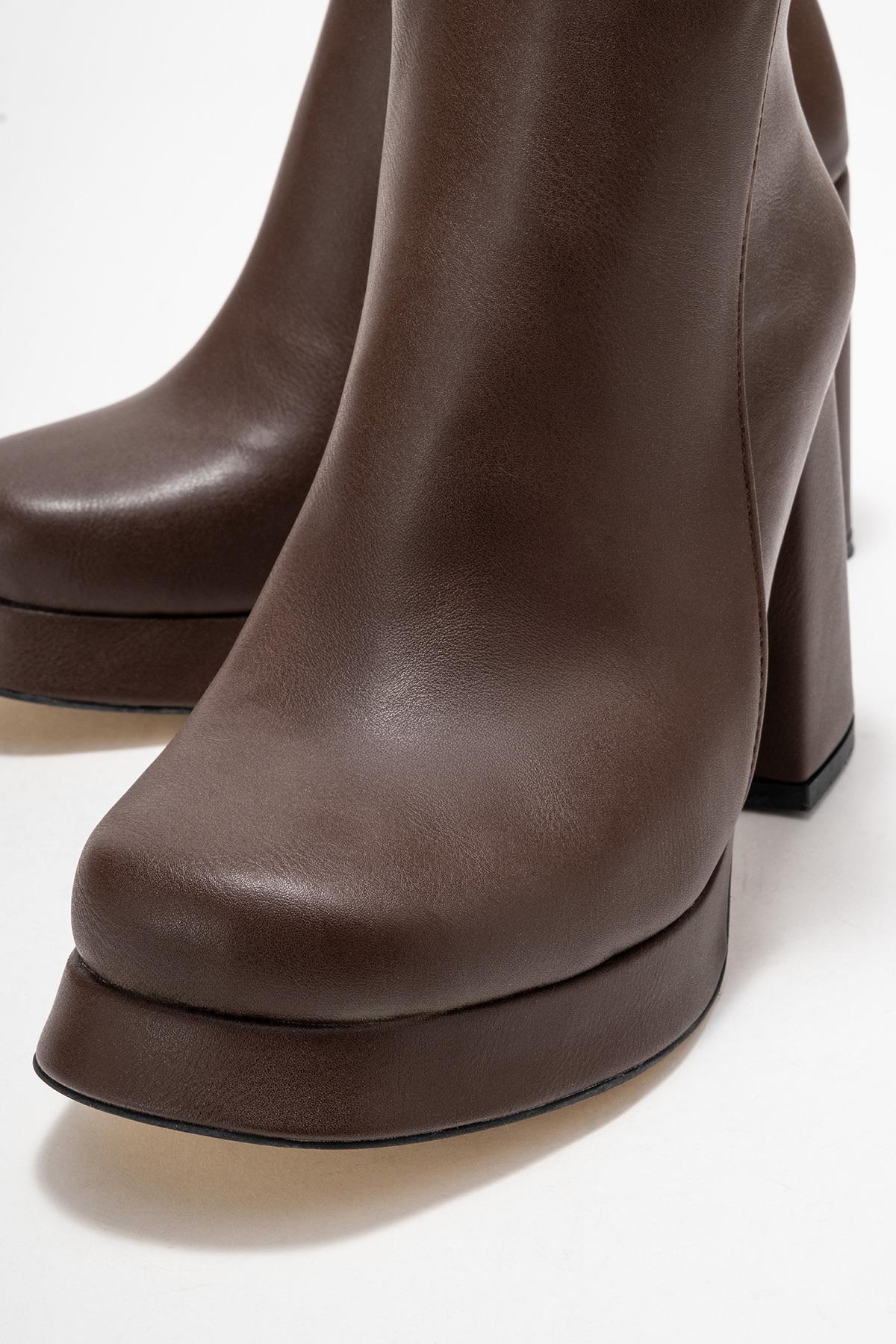 Kadın Platform Taban Bot KAHVE CİLT - Görsel 4