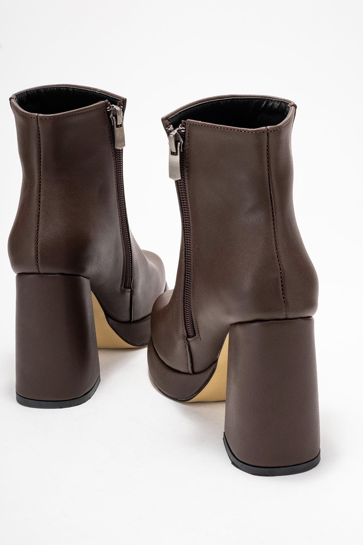 Kadın Platform Taban Bot KAHVE CİLT - Görsel 5