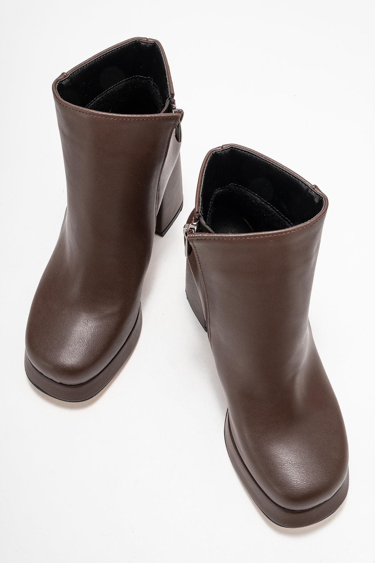 Kadın Platform Taban Bot KAHVE CİLT - Görsel 6