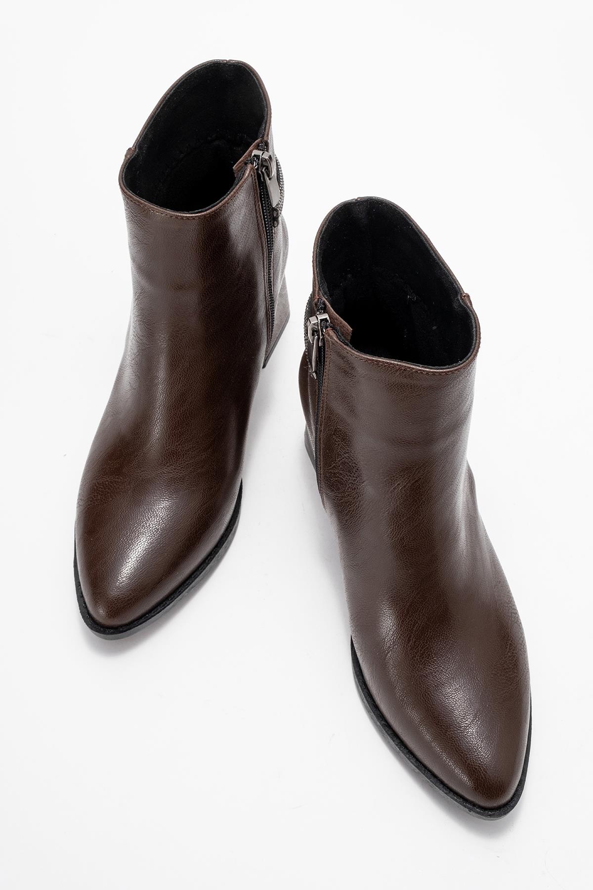 Kadın Taşlı Bot KAHVE CİLT - Görsel 6