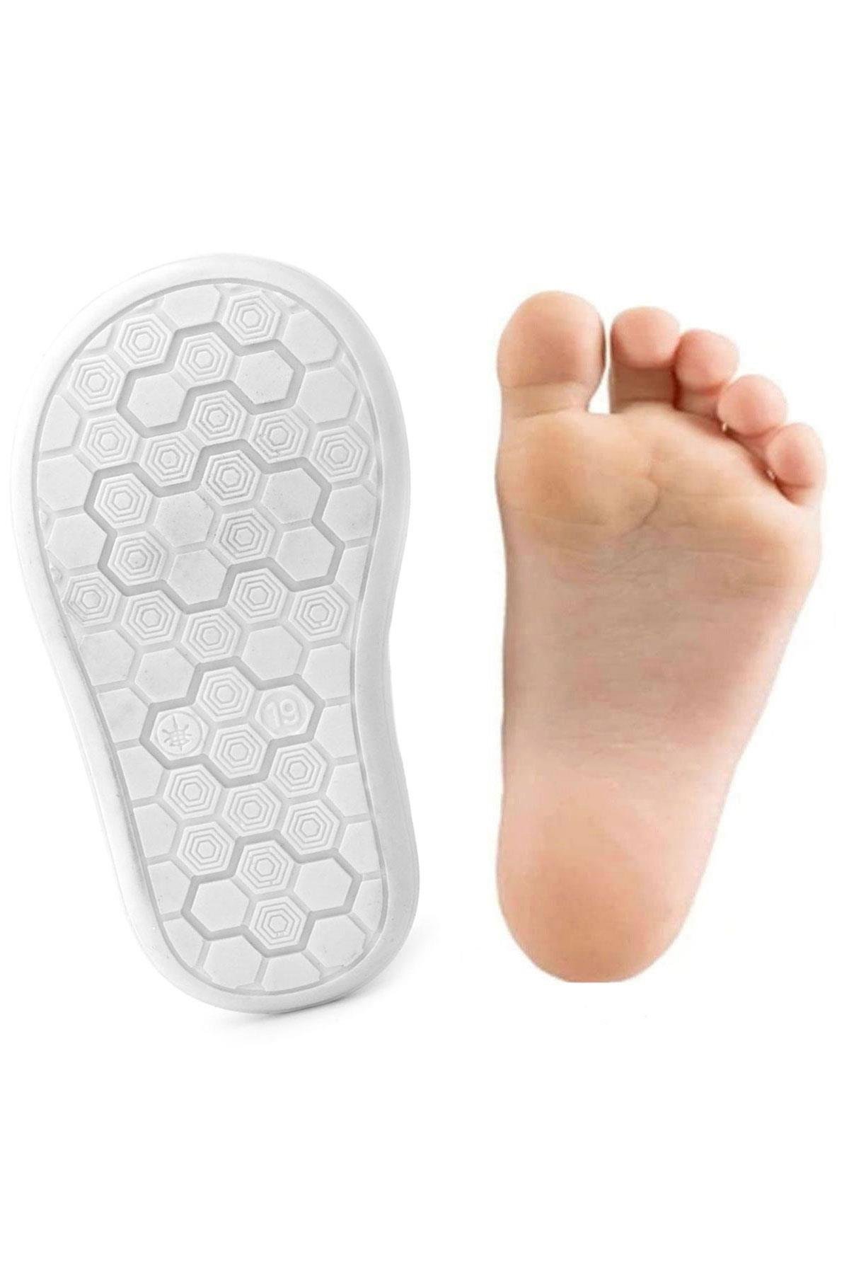 Yoohoo Hakiki Deri Beyaz Simli Cırtlı Unisex Bebek Bot - Görsel 3