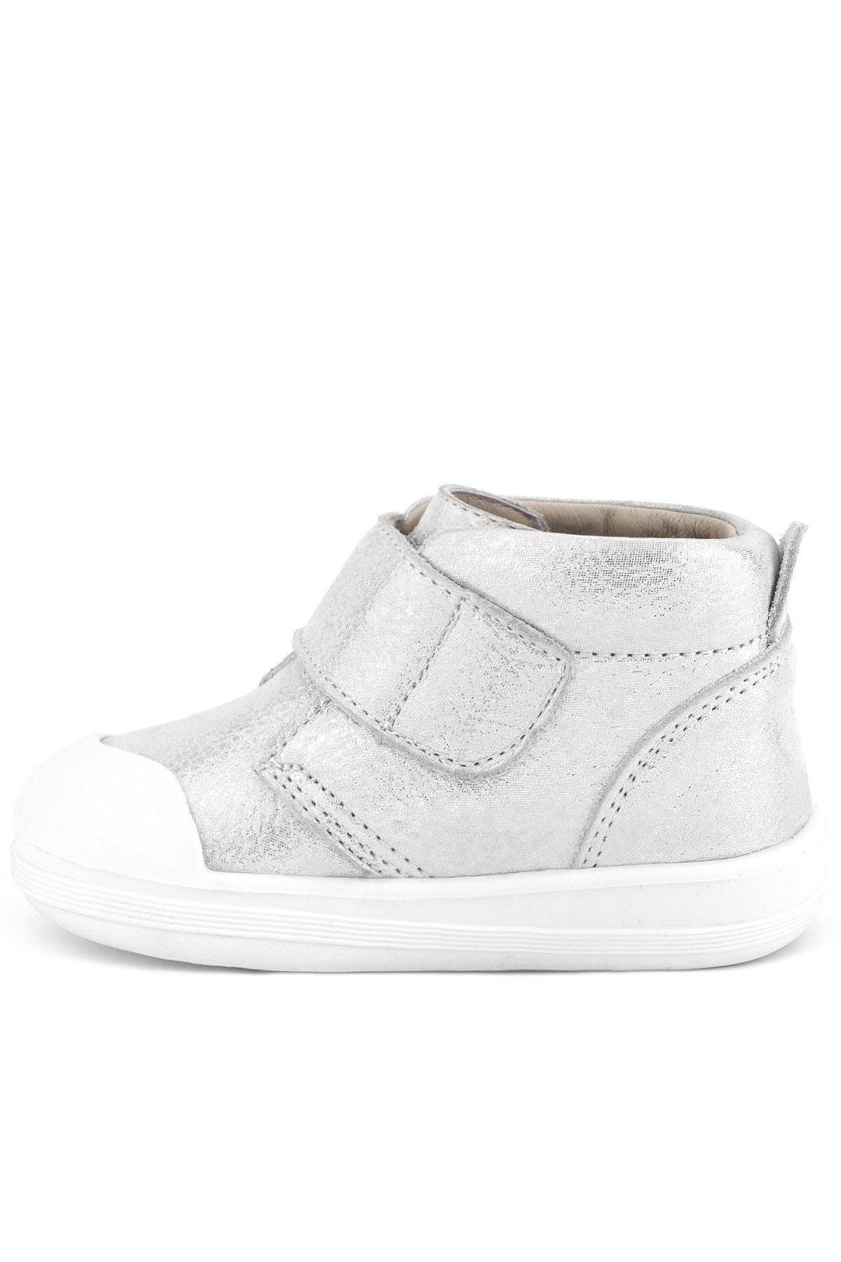 Yoohoo Hakiki Deri Beyaz Simli Cırtlı Unisex Bebek Bot - Görsel 7