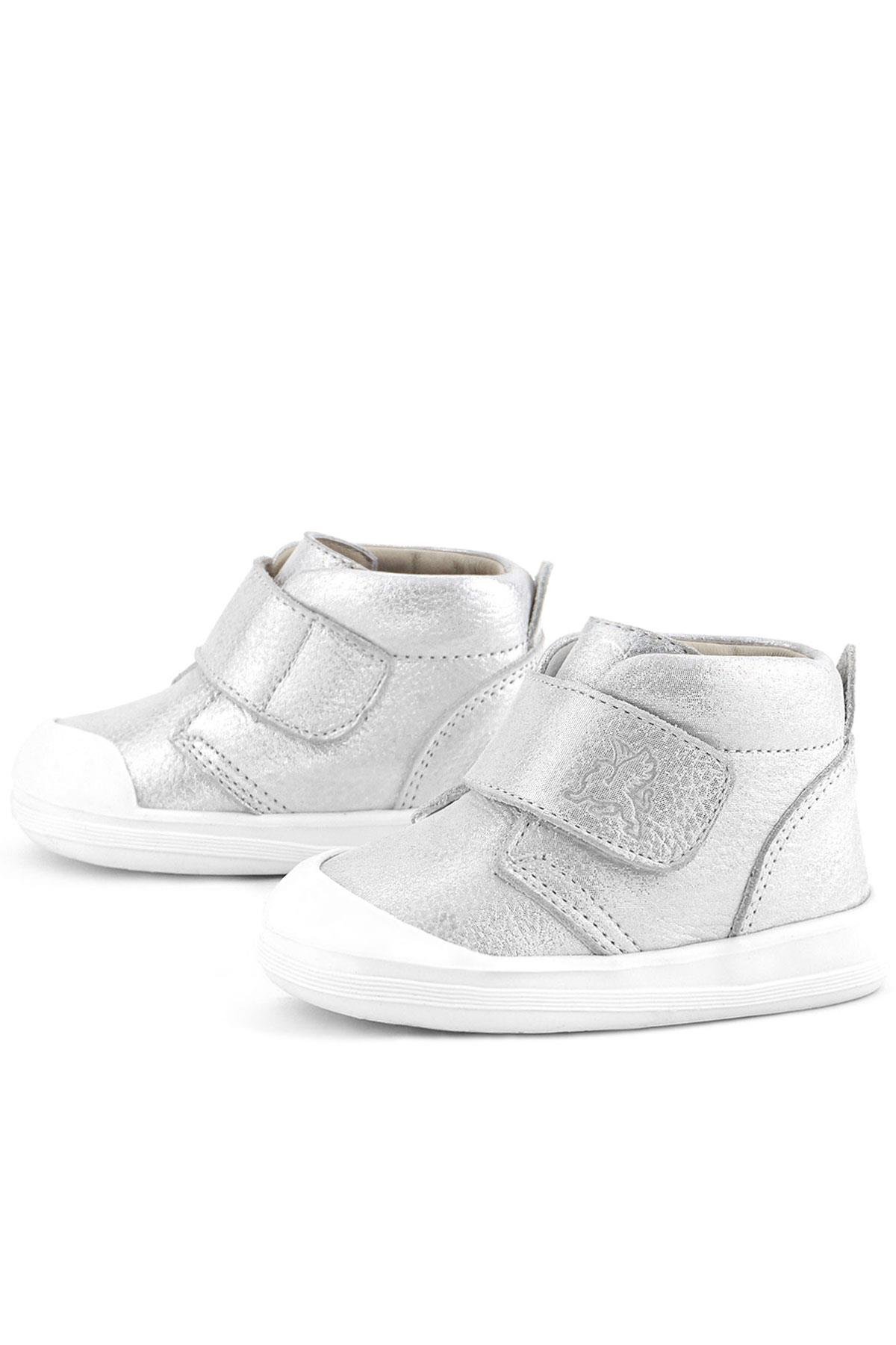 Yoohoo Hakiki Deri Beyaz Simli Cırtlı Unisex Bebek Bot - Görsel 8