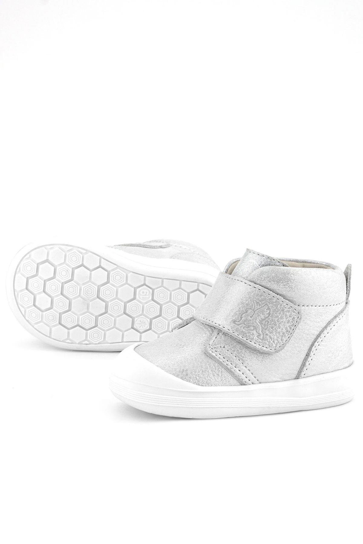 Yoohoo Hakiki Deri Beyaz Simli Cırtlı Unisex Bebek Bot - Görsel 9