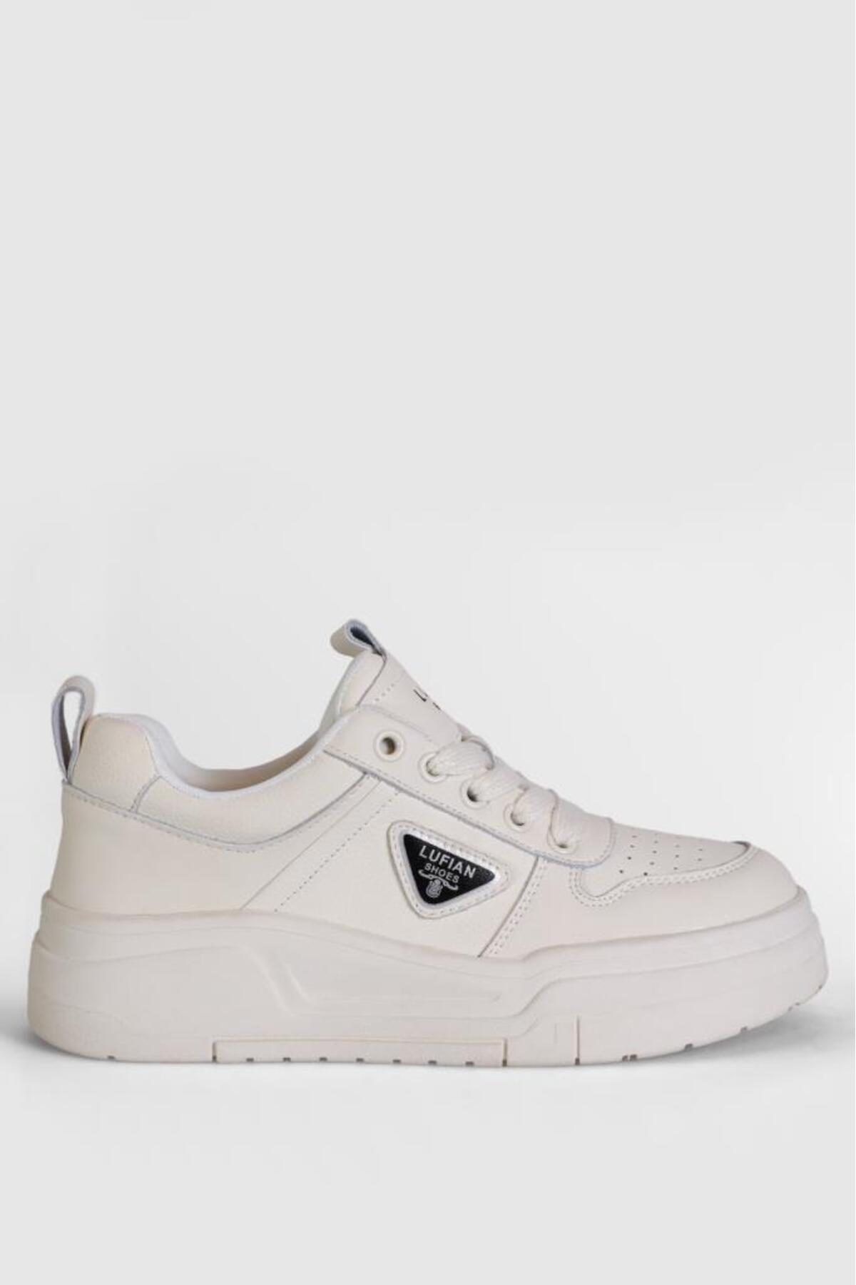 122230050 Jennifer Kadın Hakiki Deri Klasik Sneaker Beyaz - Görsel 2