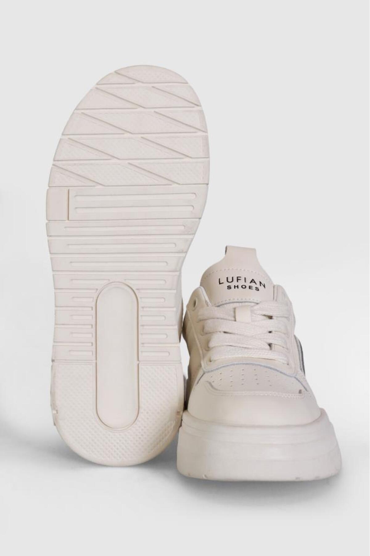 122230050 Jennifer Kadın Hakiki Deri Klasik Sneaker Beyaz - Görsel 5