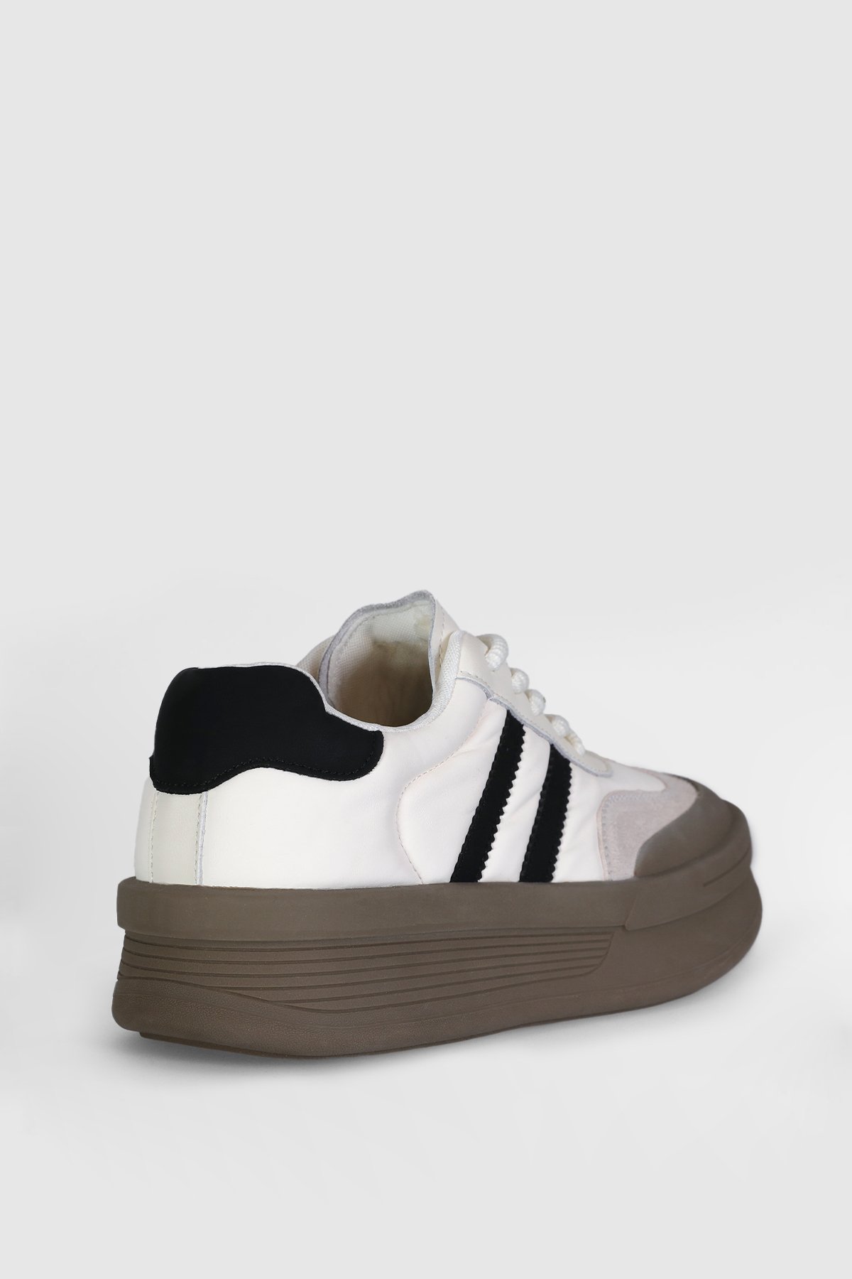 121230019 Christina 25K Kadın Hakiki Deri Klasik Sneaker Beyaz - Görsel 3