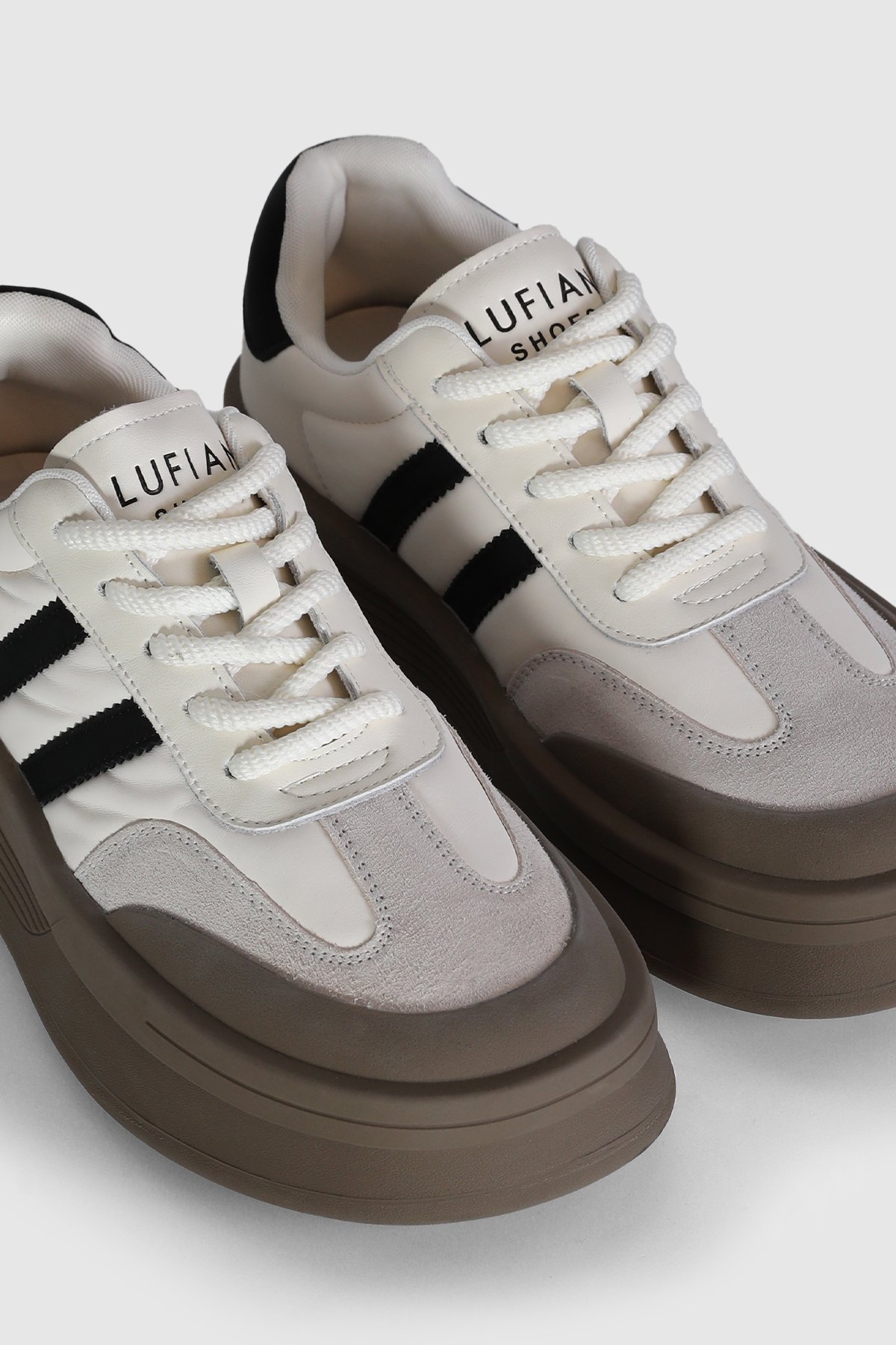 121230019 Christina 25K Kadın Hakiki Deri Klasik Sneaker Beyaz - Görsel 4