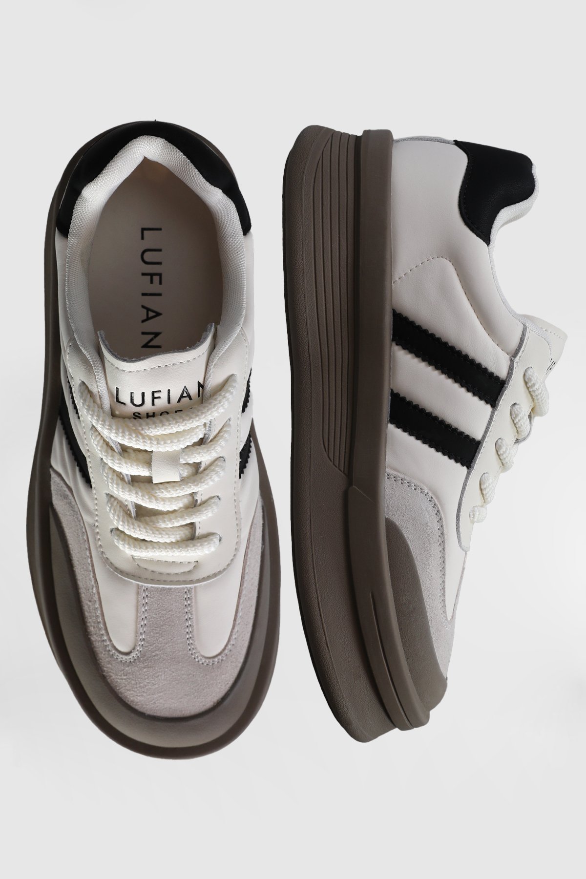 121230019 Christina 25K Kadın Hakiki Deri Klasik Sneaker Beyaz - Görsel 5