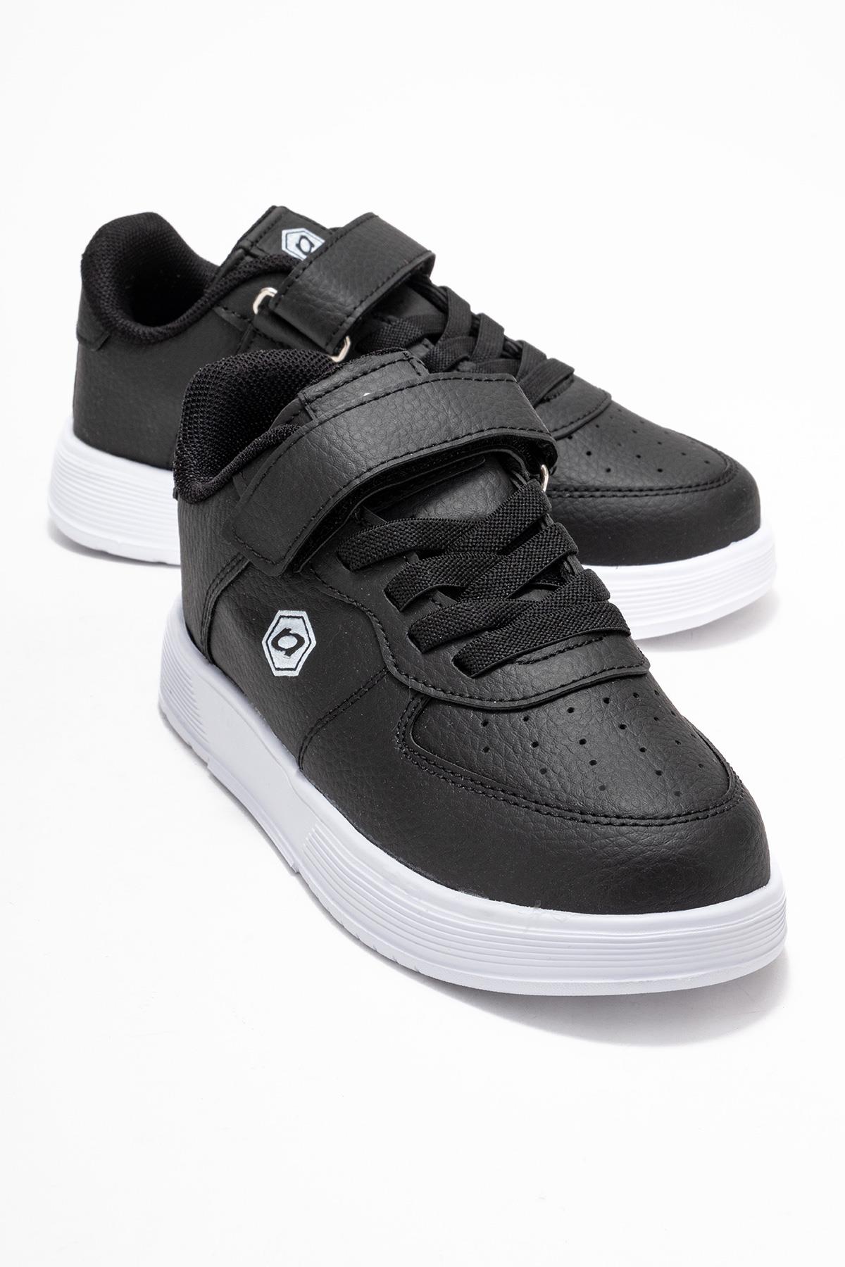 Cırtlı Çocuk Spor Ayakkabı ; SİYAH BEYAZ - Görsel 2