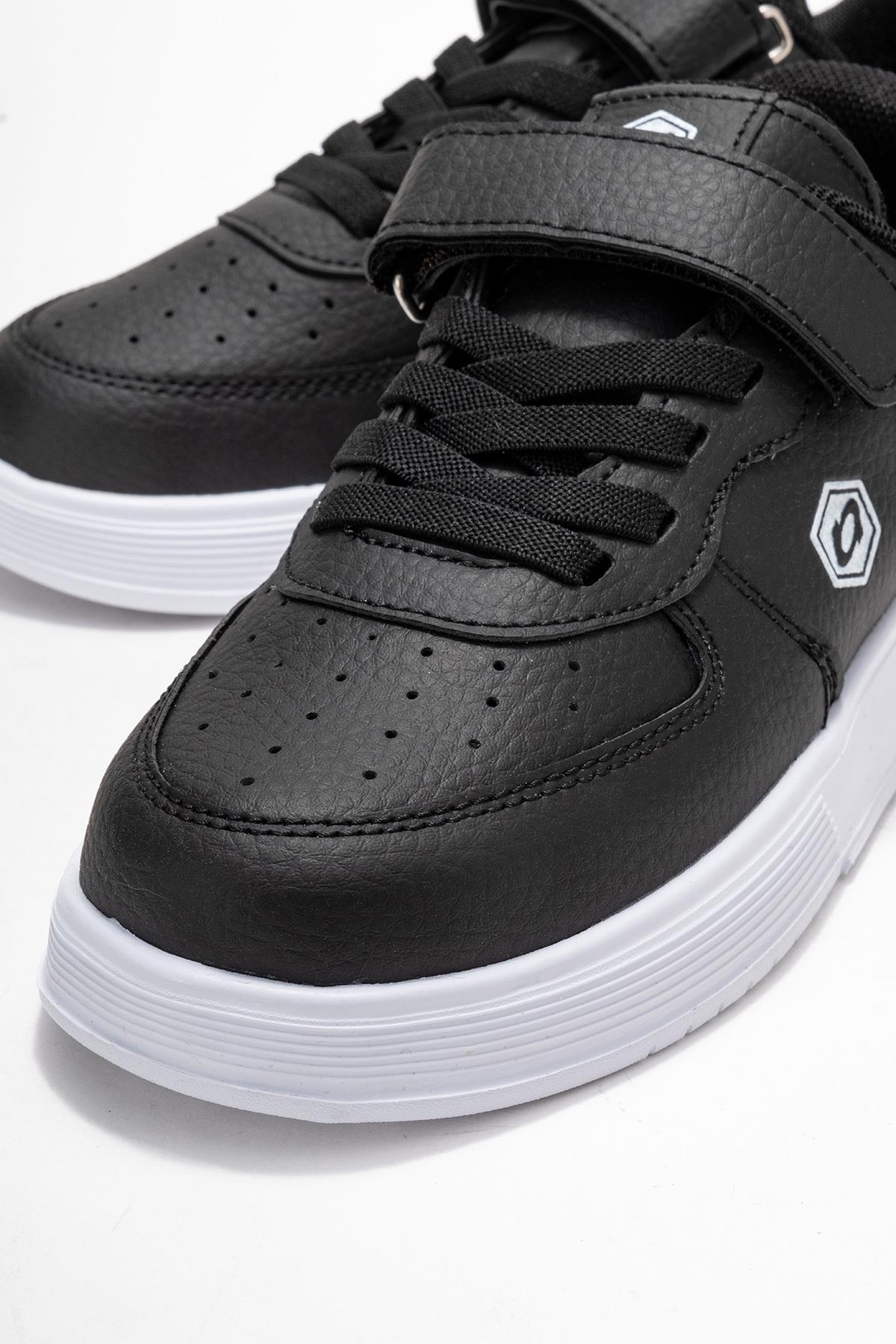 Cırtlı Çocuk Spor Ayakkabı ; SİYAH BEYAZ - Görsel 4