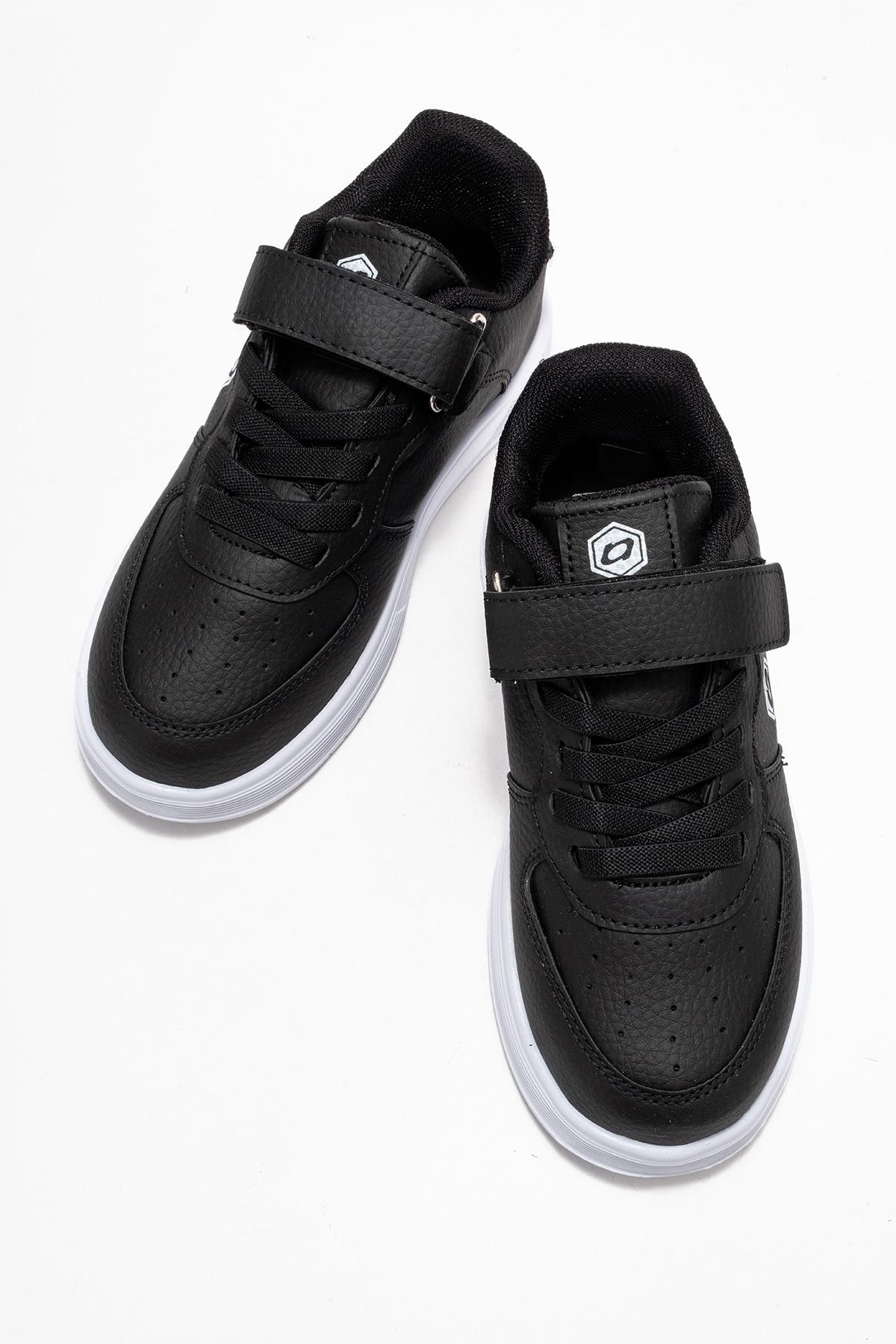 Cırtlı Çocuk Spor Ayakkabı ; SİYAH BEYAZ - Görsel 6