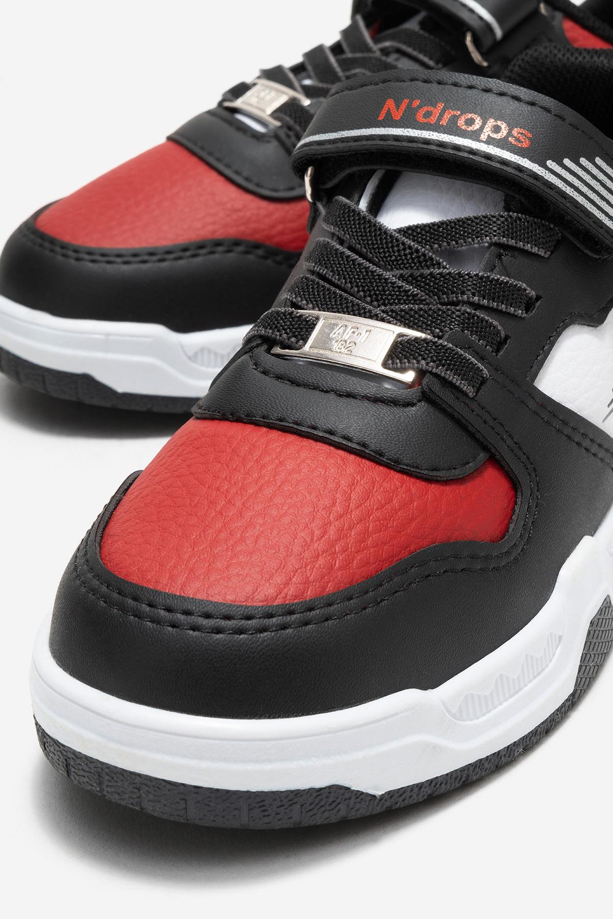 Cırtlı Çocuk Spor Ayakkabı ; SİYAH KIRMIZI - Görsel 4