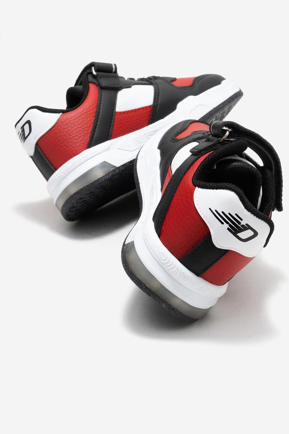 Cırtlı Çocuk Spor Ayakkabı ; SİYAH KIRMIZI - Görsel 5