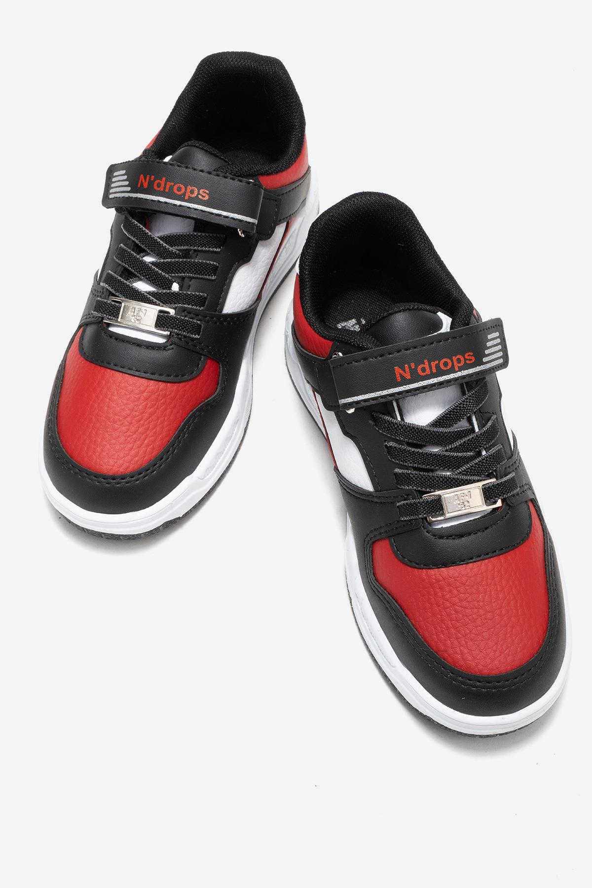 Cırtlı Çocuk Spor Ayakkabı ; SİYAH KIRMIZI - Görsel 6