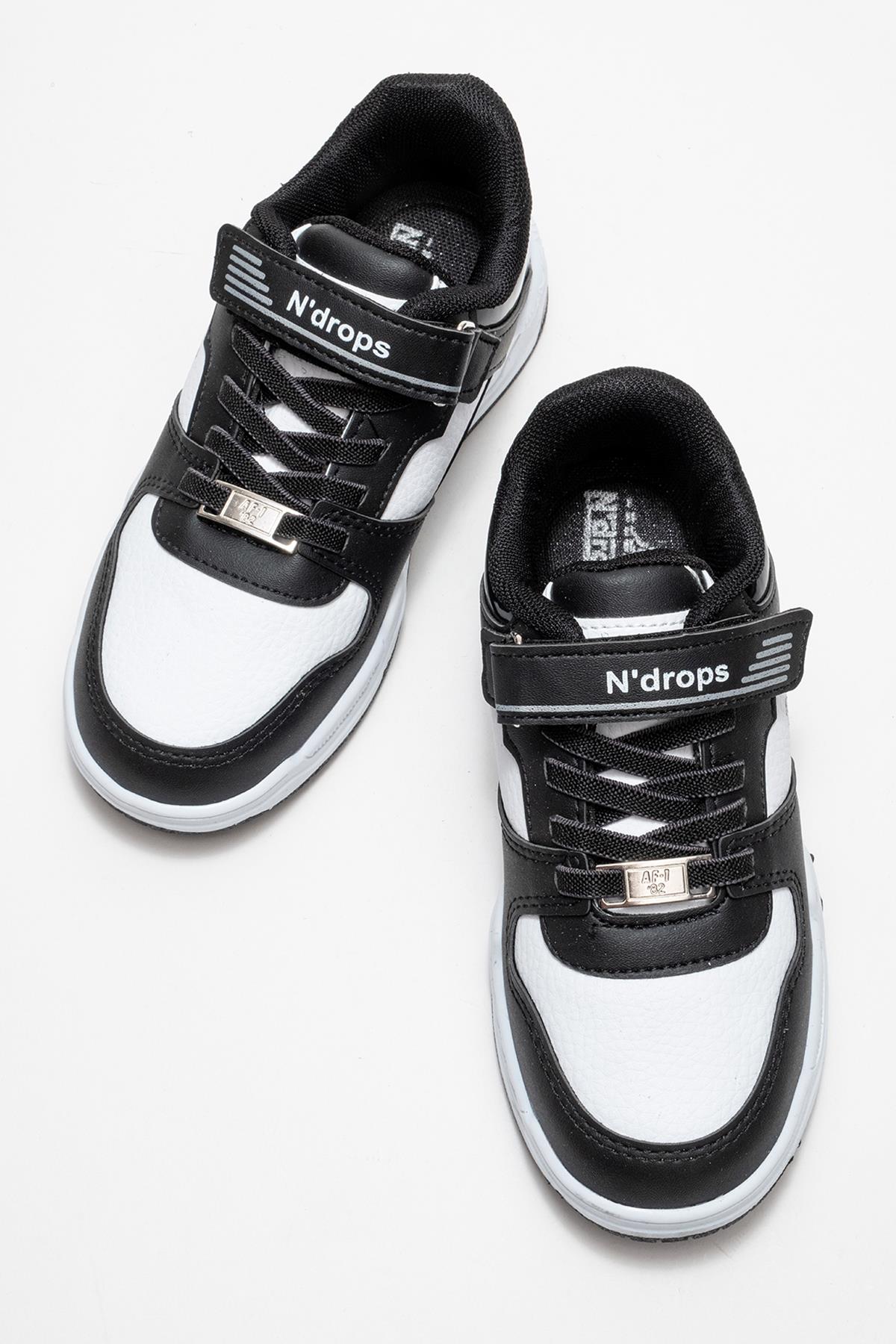 Cırtlı Çocuk Spor Ayakkabı ; BEYAZ SİYAH - Görsel 6