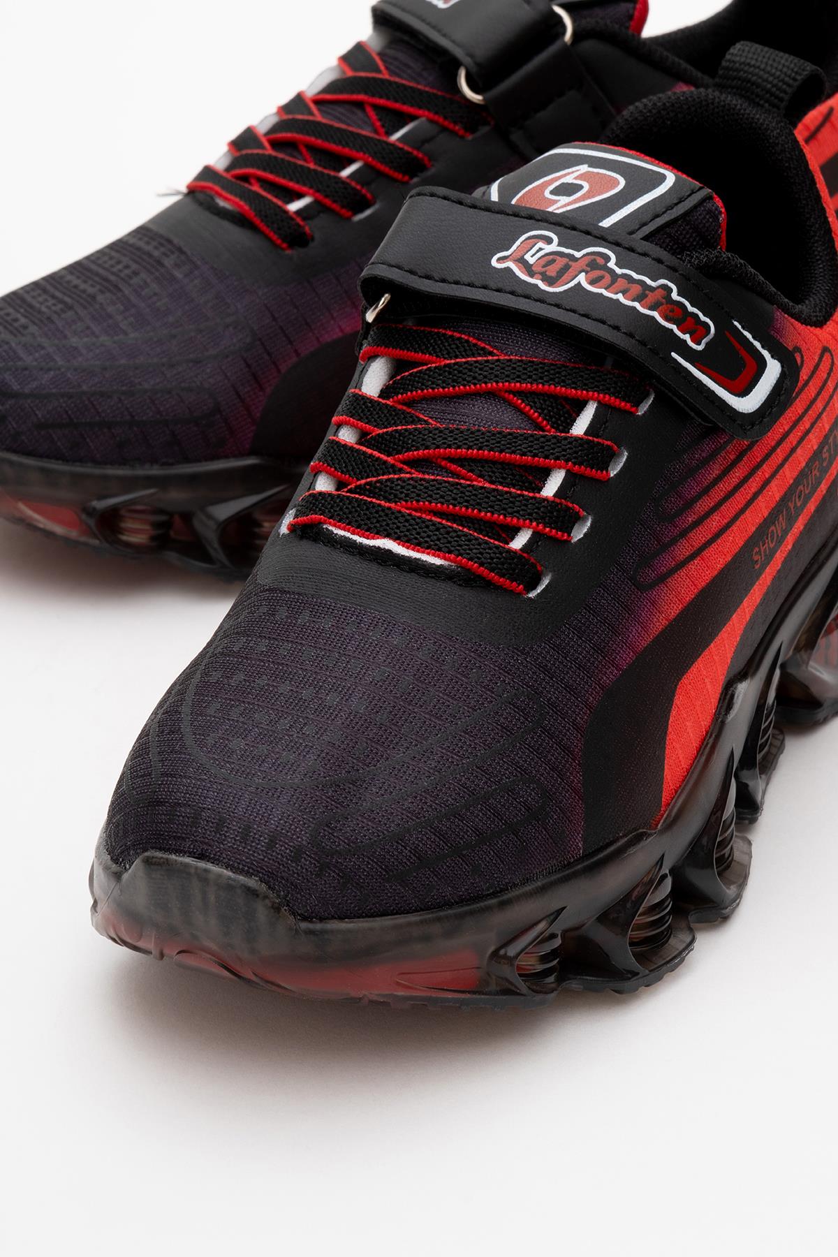 Çocuk Anorak Spor Ayakkabı 31-35 SİYAH KIRMIZI - Görsel 4