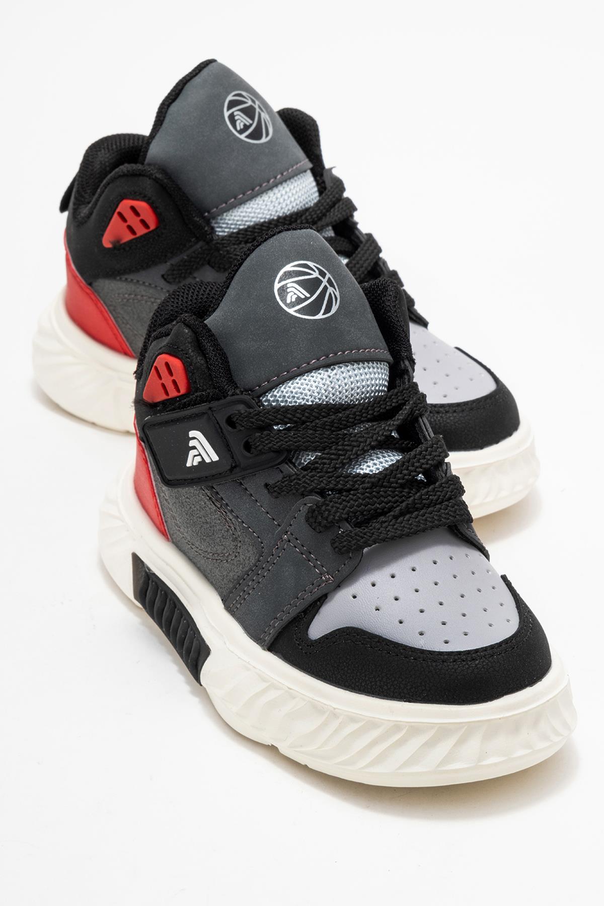 Işıklı Çocuk Spor Ayakkabı FÜME KIRMIZI BEJ - Görsel 2