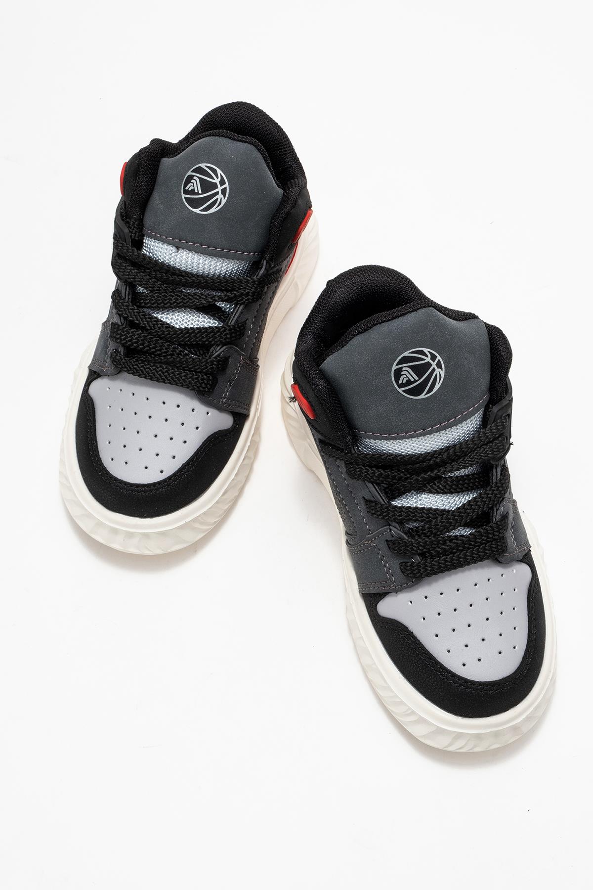 Işıklı Çocuk Spor Ayakkabı FÜME KIRMIZI BEJ - Görsel 8