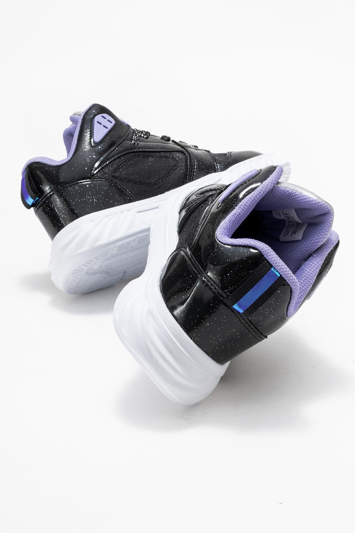 Işıklı Çocuk Spor Ayakkabı SİYAH BEYAZ SİMLİ - Görsel 6