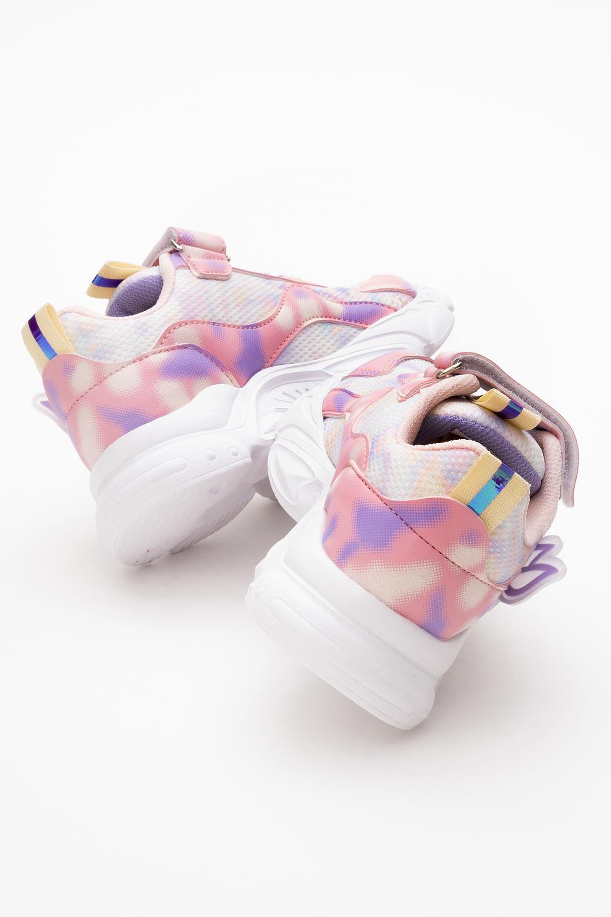 Cırtlı Bağlı Anorak Çocuk Spor Ayakkabı 26-30 PEMBE BEYAZ - Görsel 5