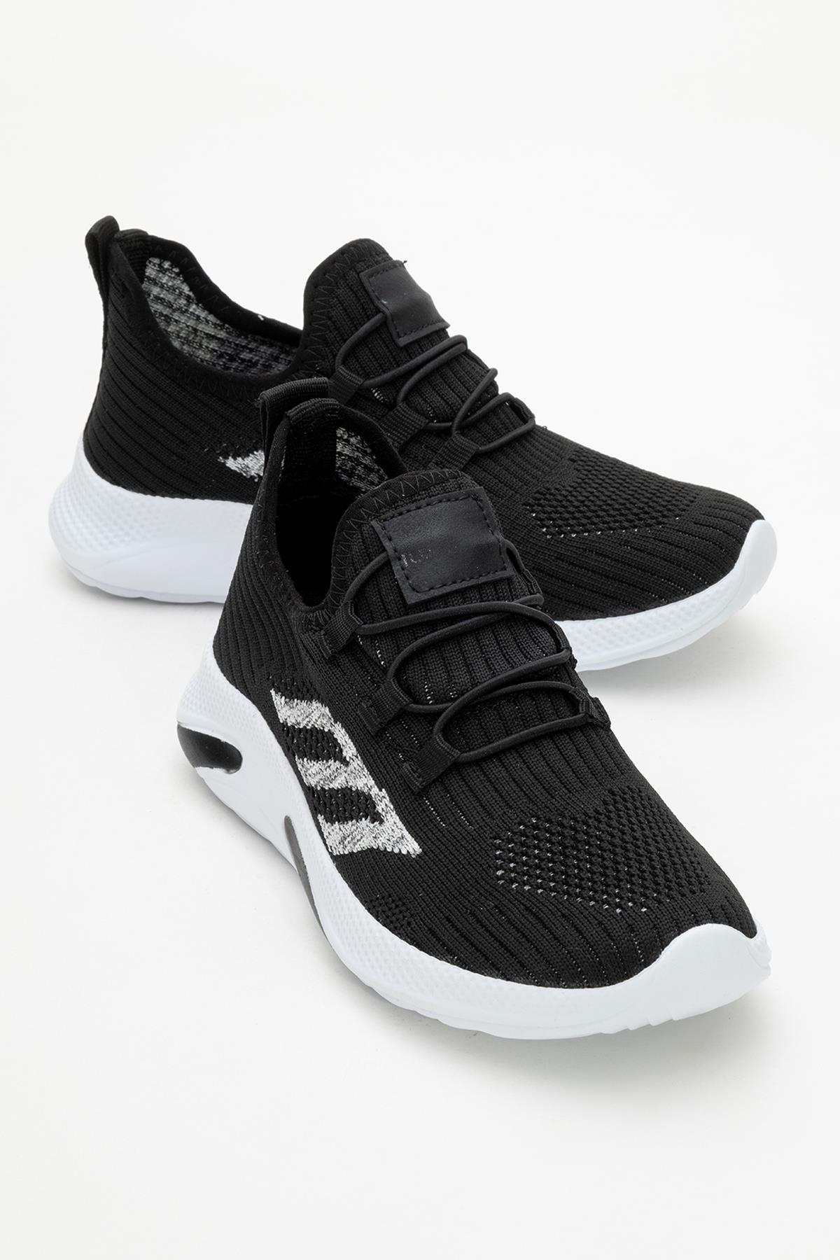 Triko Çocuk Spor Ayakkabı 31-35 SİYAH BEYAZ - Görsel 2