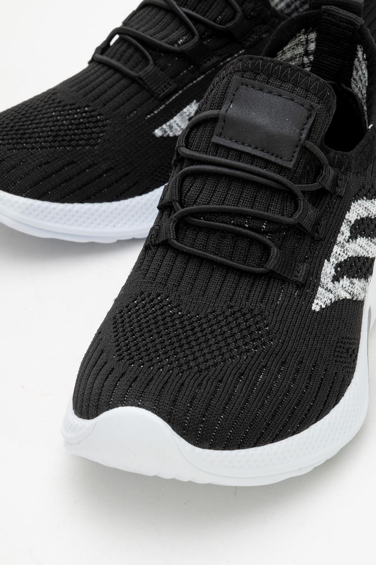Triko Çocuk Spor Ayakkabı 31-35 SİYAH BEYAZ - Görsel 4