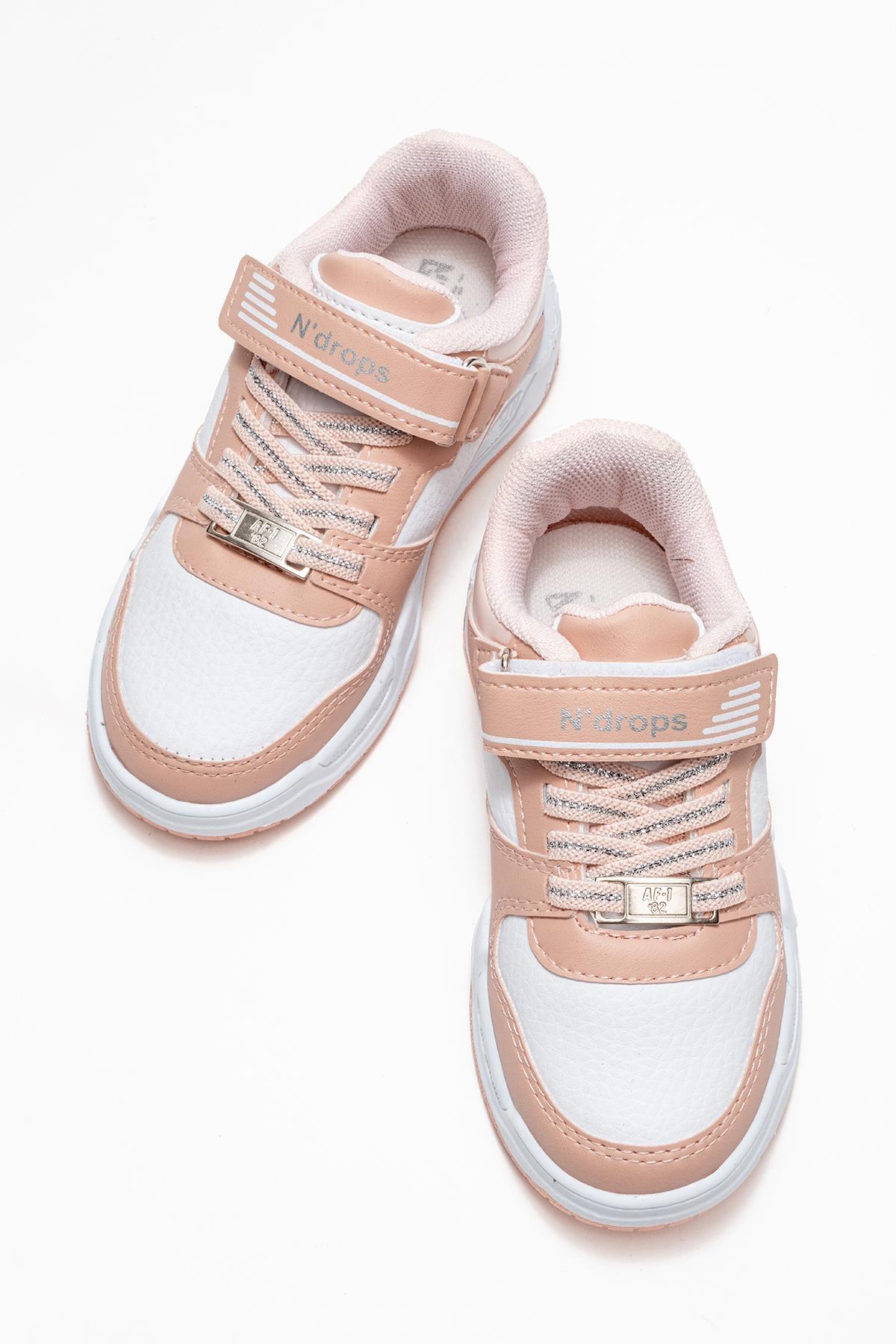 Cırtlı Çocuk Spor Ayakkabı ; BEYAZ PUDRA - Görsel 6