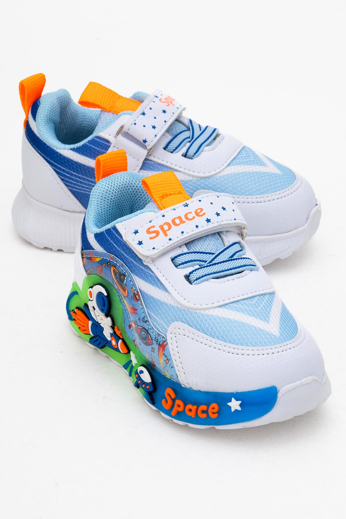 Çocuk Anorak Işıklı Spor Ayakkabı 21-25 BEYAZ SAX - Görsel 2
