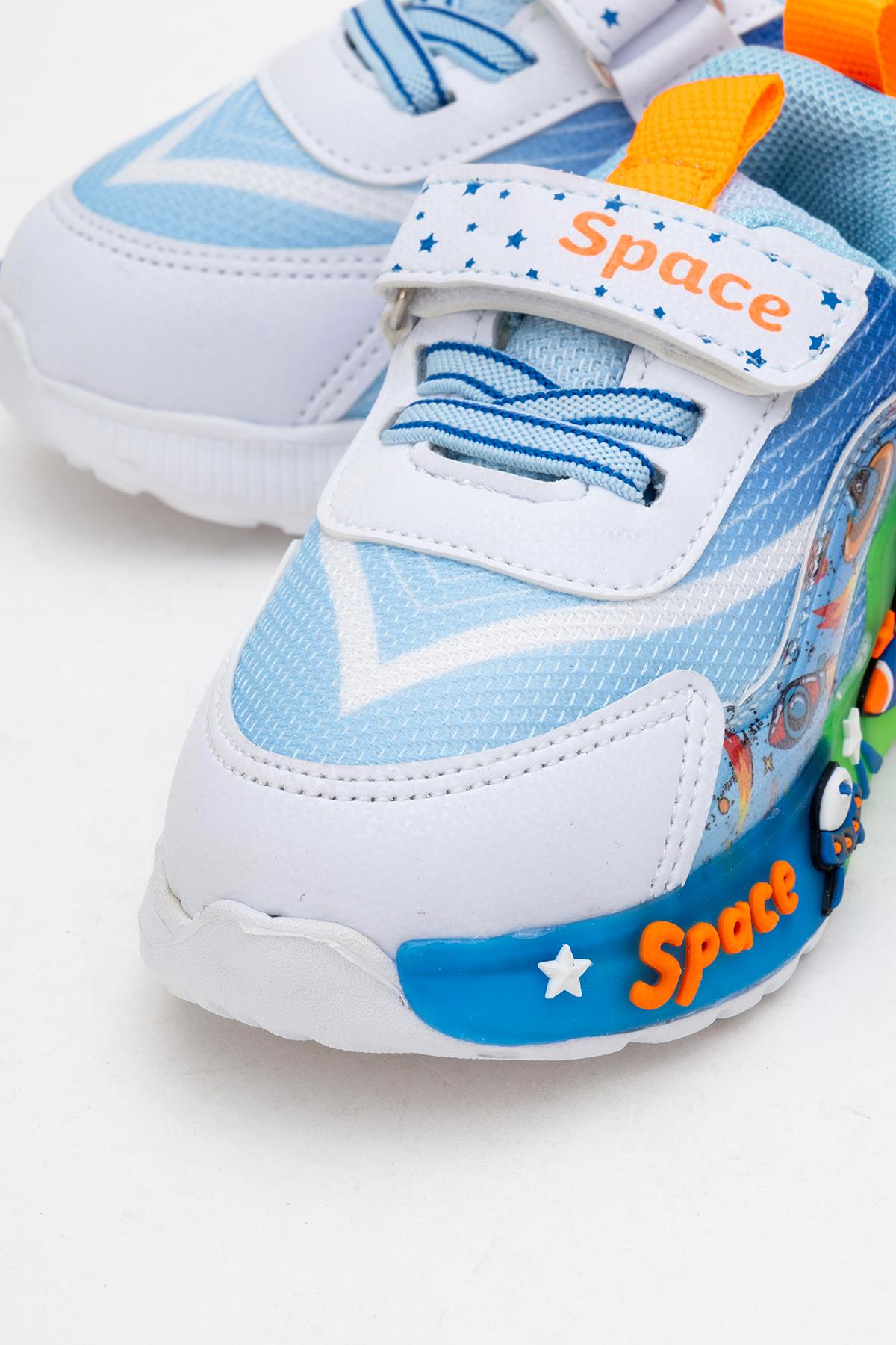 Çocuk Anorak Işıklı Spor Ayakkabı 21-25 BEYAZ SAX - Görsel 4