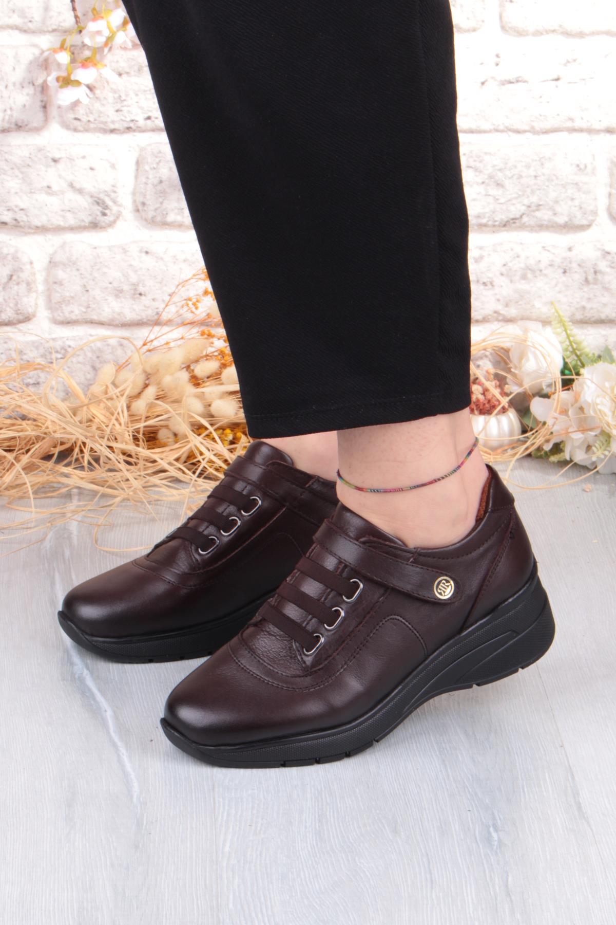7313 Rahat Esnek Kaymaz Taban Hakiki Deri Kadın Ayakkabı - Görsel 3