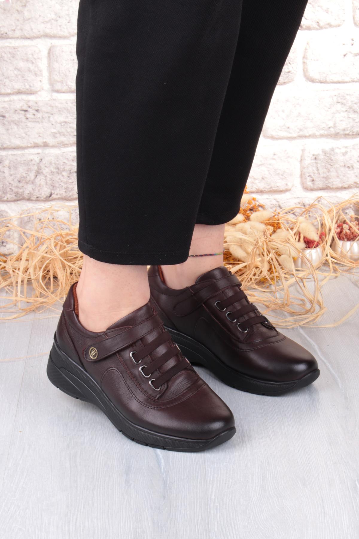 7313 Rahat Esnek Kaymaz Taban Hakiki Deri Kadın Ayakkabı - Görsel 5